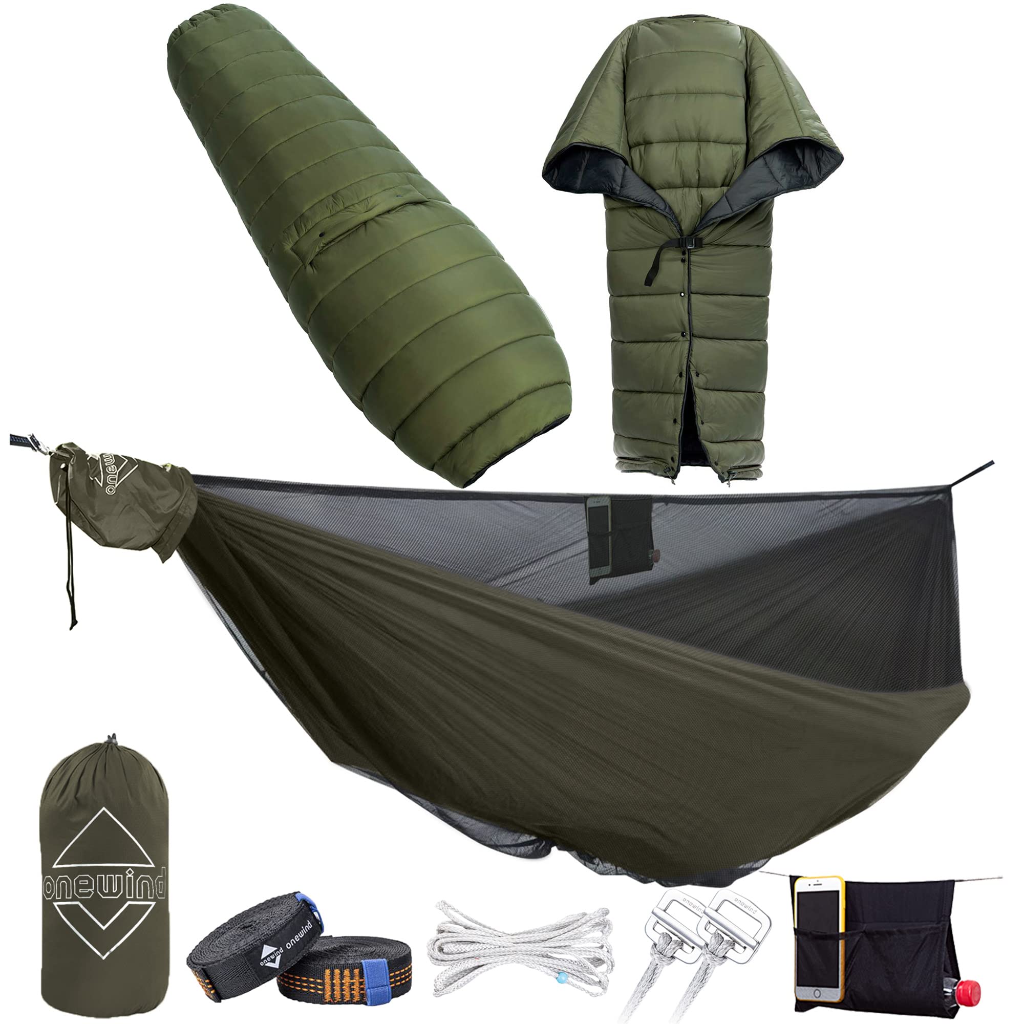 OneWind Ultralight Hammock Top Quilt - 50F Warm Sleeping Bag Alternative for Camping, Backpacking & Outdoor Adventures