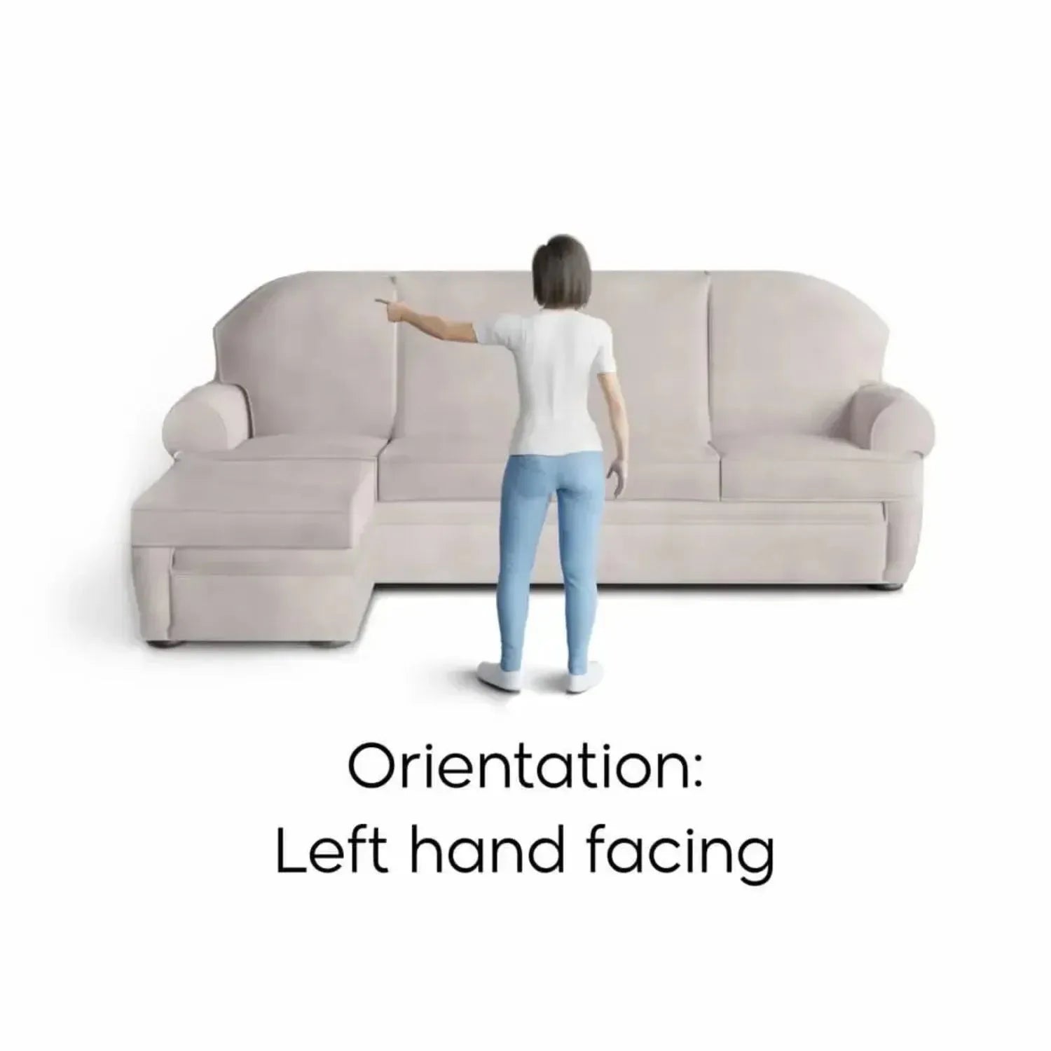 L Shaped Sofa Slipcover with Left Chaise - Mille Righe Collection | Stretchable Furniture Protector for Sectional Couches | Perfect for Living Room, Family Room & Home Theater