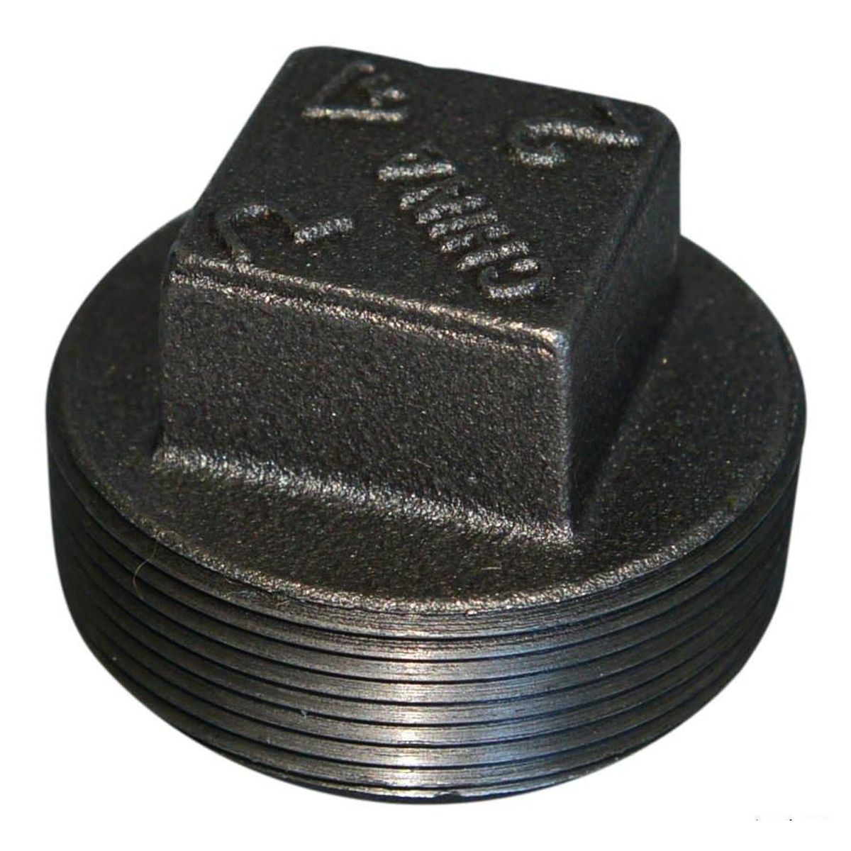 Malleable Iron Square Head Plug - Heavy Duty Threaded Pipe Fitting for Plumbing, Gas Lines & Industrial Applications