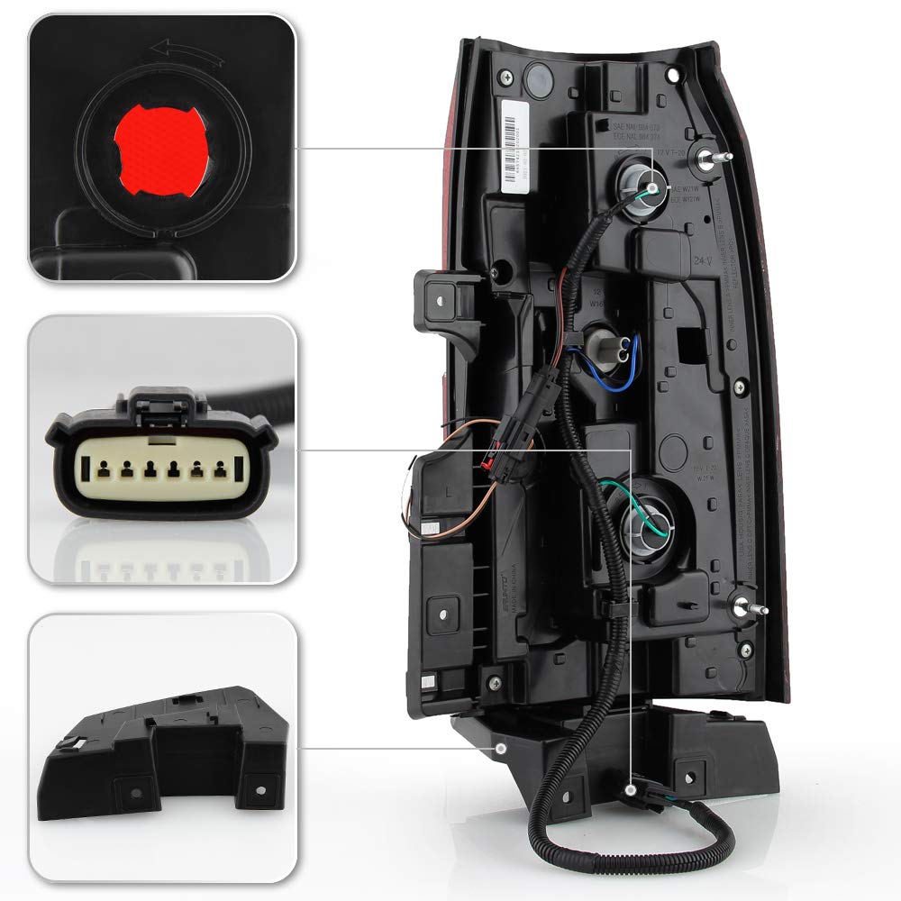 ACANII LED Tail Lights Brake Lamps Assembly Pair for 2015-2020 Chevy Tahoe Suburban - Factory Style Red LED Lights - Left & Right Set - Perfect for Night Driving & Enhanced Safety