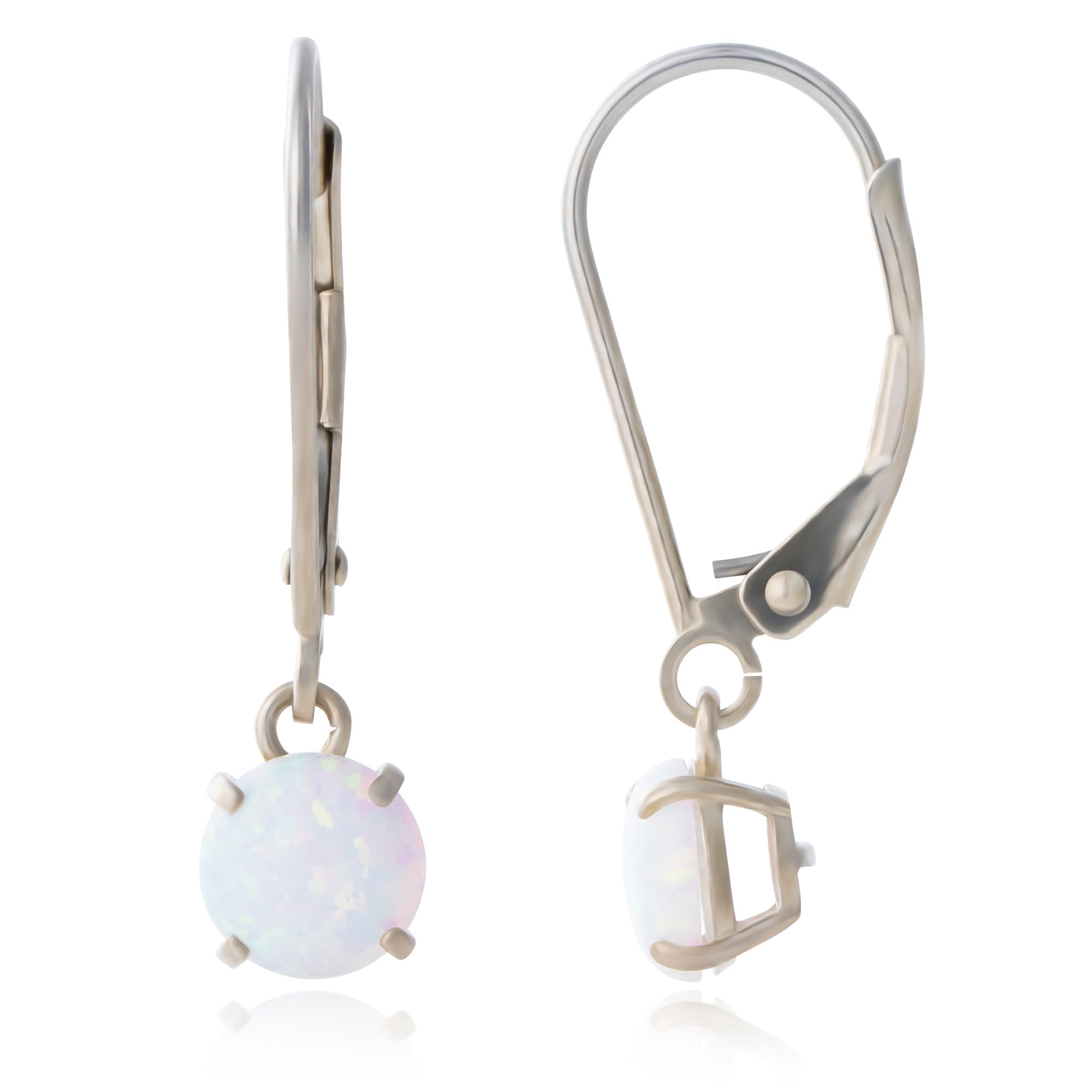 10K Yellow Gold 6mm Round Birthstone Dangle Earrings for Women - Personalized Birth Month Jewelry with Secure Leverback Closure - Perfect for Birthdays, Anniversaries & Special Occasions | MAX + STONE