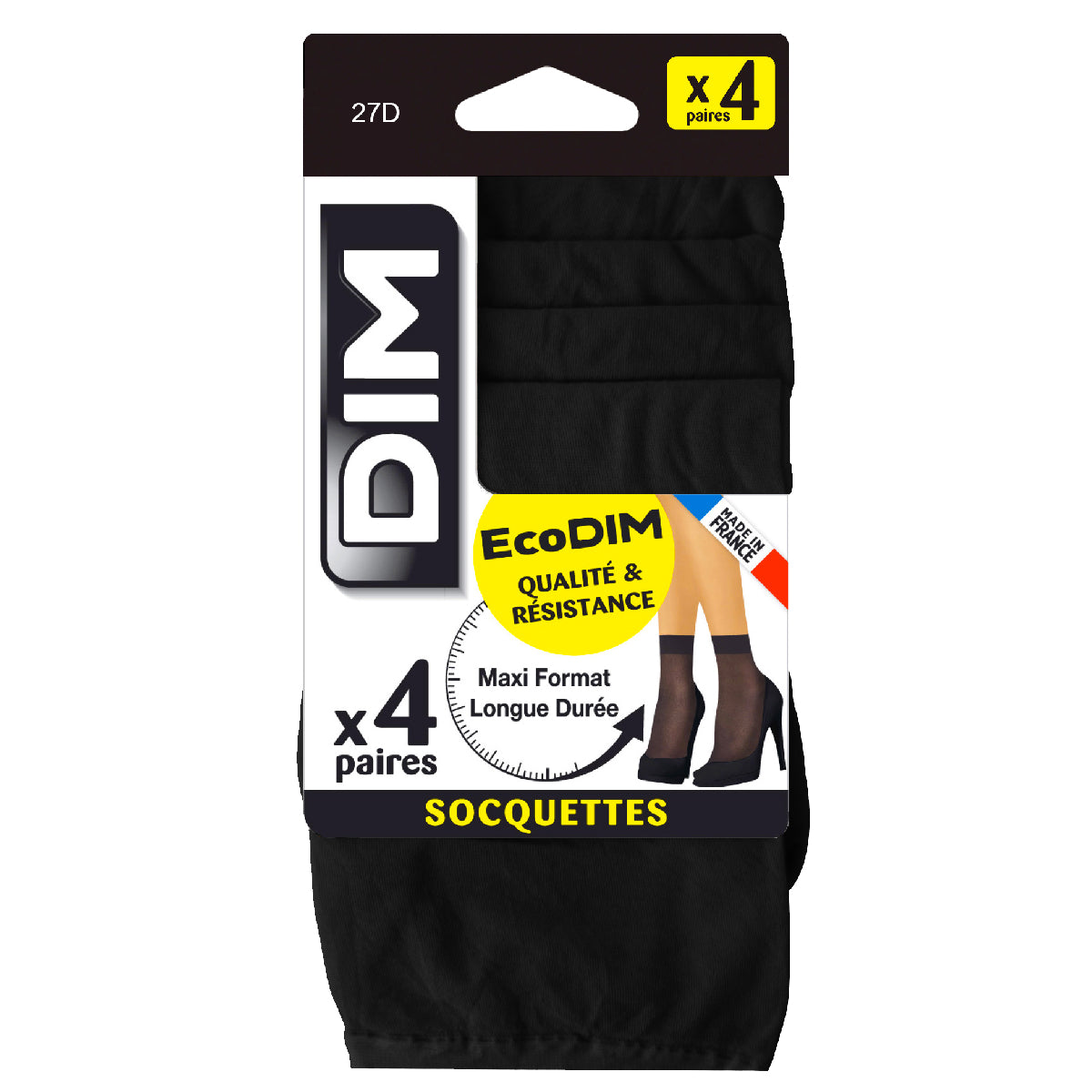 4-Pack Black Semi-Opaque 30D EcoDIM Socks for Women - Comfortable Everyday Wear for Work, Casual & Home Use