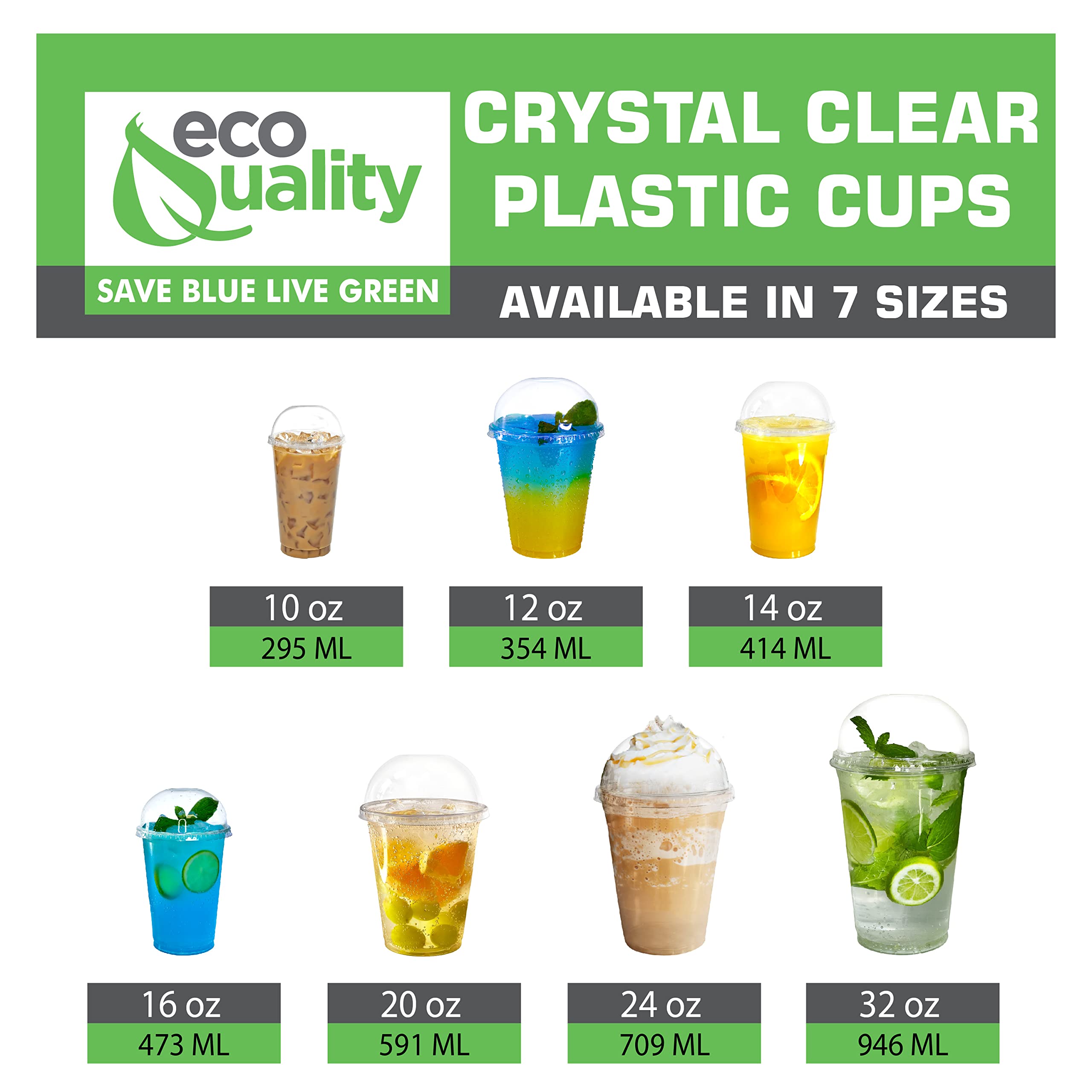 16 oz Clear Plastic Disposable Cups with Dome Lids - 500 Pack | Iced Coffee, Smoothie, Juice, Soda & Cocktail Drink Cups | Perfect for Coffee Shops, Bubble Tea, Parties, Events & Takeout