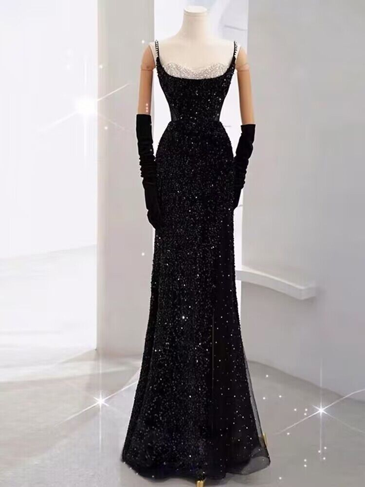 Elegant Black Sequin Mermaid Long Prom Dress J2961 - Perfect for Homecoming, Evening Gala & Formal Events