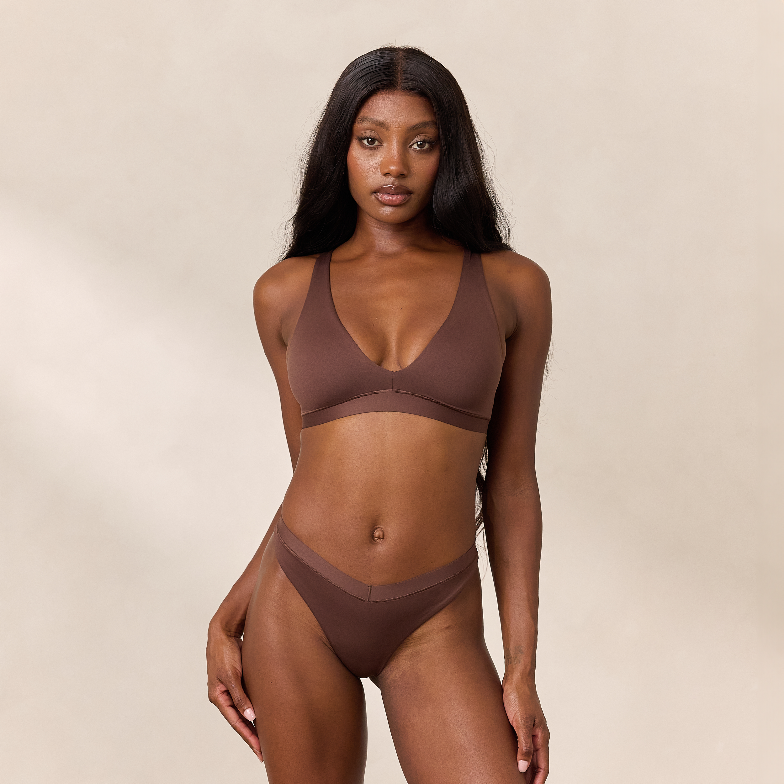 Everyday Comfort Triangle Bra - Soft Wireless Bralette for Women, Cocoa - Perfect for Yoga, Lounge & Sleepwear