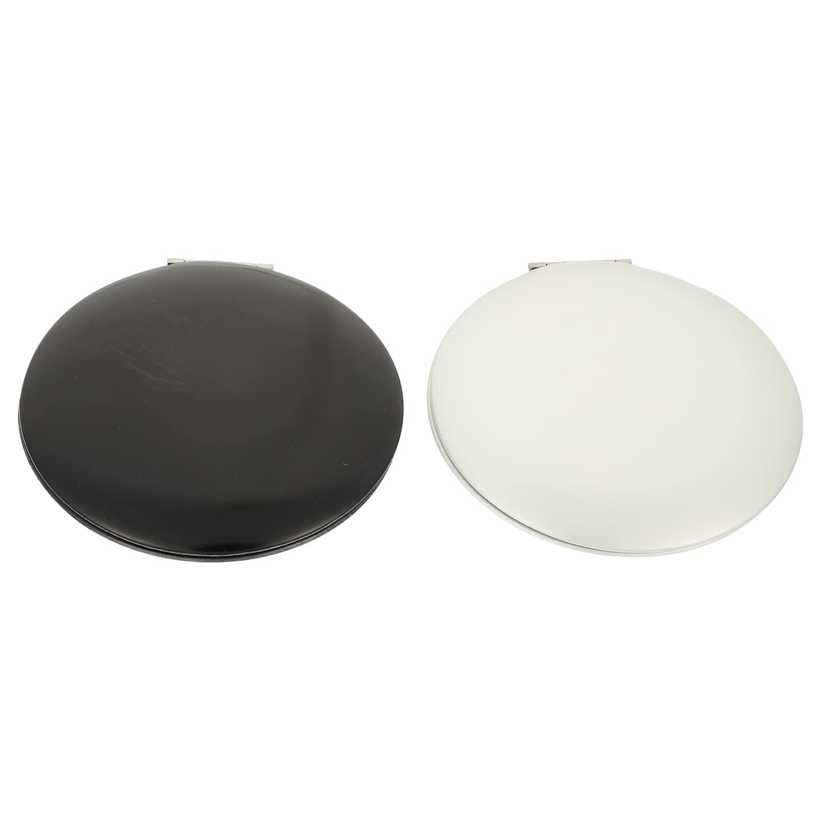 DOITOOL 2-Pack Compact Round Makeup Mirror - Double Sided Magnifying & Regular Travel Mirror, Foldable Portable Pocket Handheld Mirror for Purse, Makeup Kit & Travel Essentials (Black)