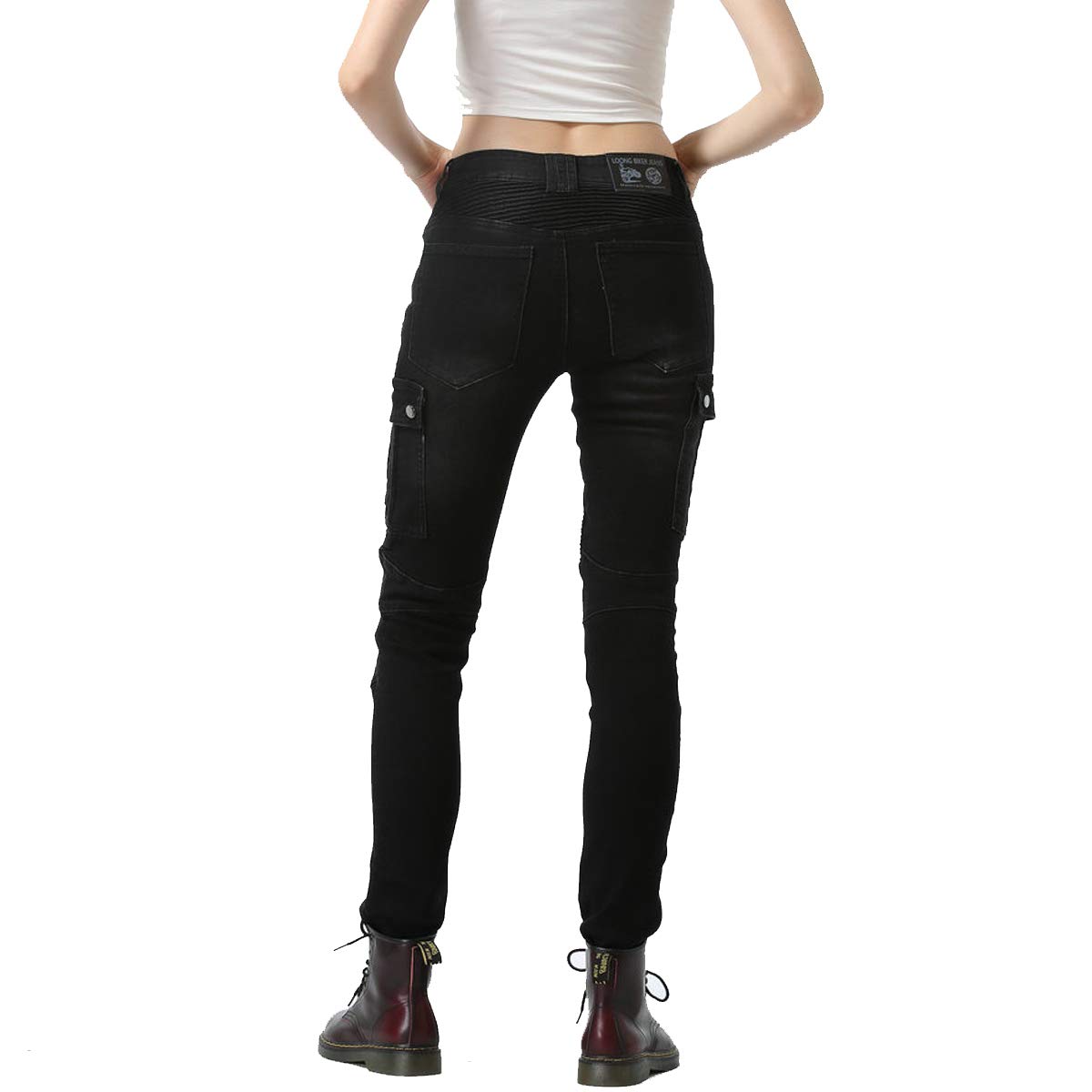 Takuey Women's Motorcycle Riding Jeans - Motocross & Racing Protective Pants with CE Armor (Size 27, Black) | Perfect for Street Biking, Commuting & Adventure Tours