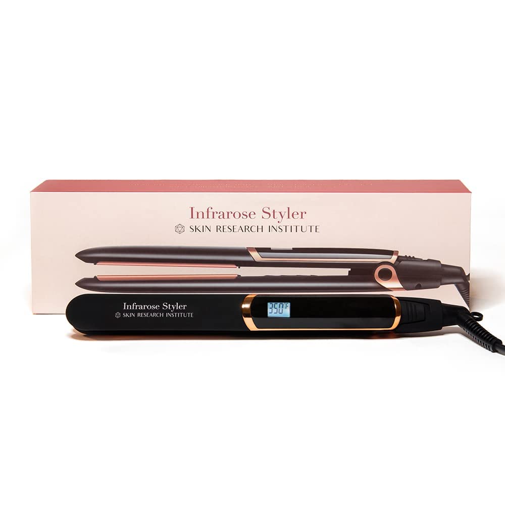 Infrarose Tourmaline Hair Styler & Straightener - 1 Count, Shine Enhancing, Curling & Straightening Iron for Smooth, Frizz-Free Hair - Perfect for Home, Salon & Travel Styling