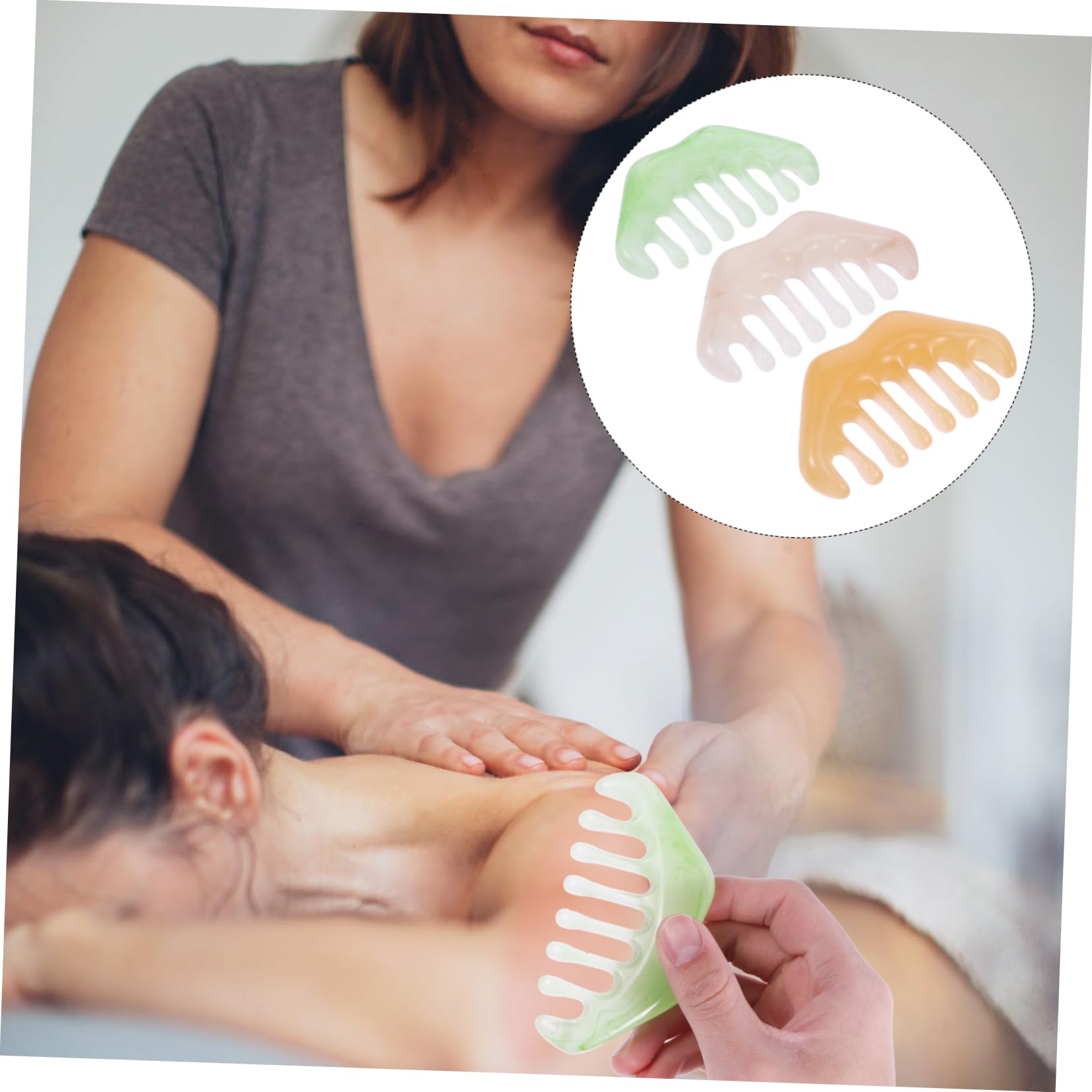 Healeved Gua Sha Massage Comb Set - 15 Pack, Face & Body Gua Sha Scraping Tool for Lymphatic Drainage, Anti-Cellulite Massager, Trigger Point Therapy Brush - Perfect for Home Spa, Self-Care & Beauty Routine