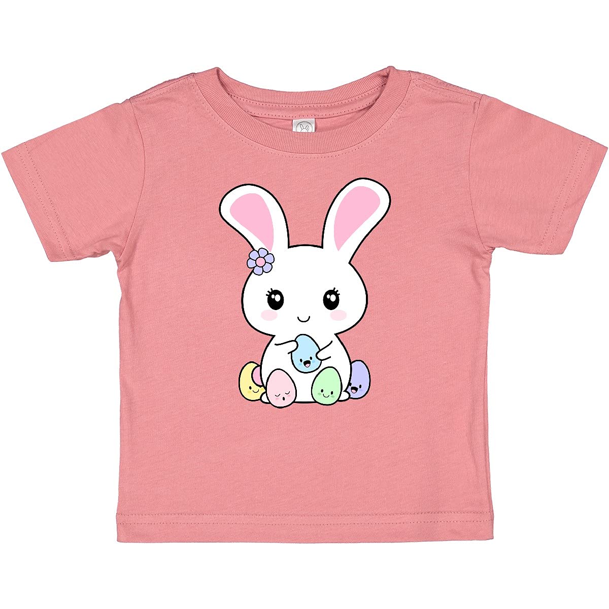 Inktastic Kawaii Easter Bunny Baby T-Shirt - Cute Cartoon Rabbit Graphic Tee for Toddlers & Kids - Perfect for Easter Celebrations, Spring Outfits & Family Photos