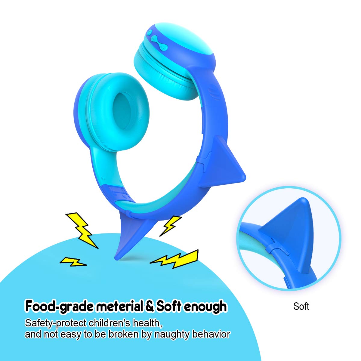 Gorsun Kids Bluetooth Headphones Wireless Over-Ear with Microphone - Bluetooth 5.3, 85dB Volume Limited, 40H Playtime - Portable Toddler Headset for School, Travel & Home (Blue)