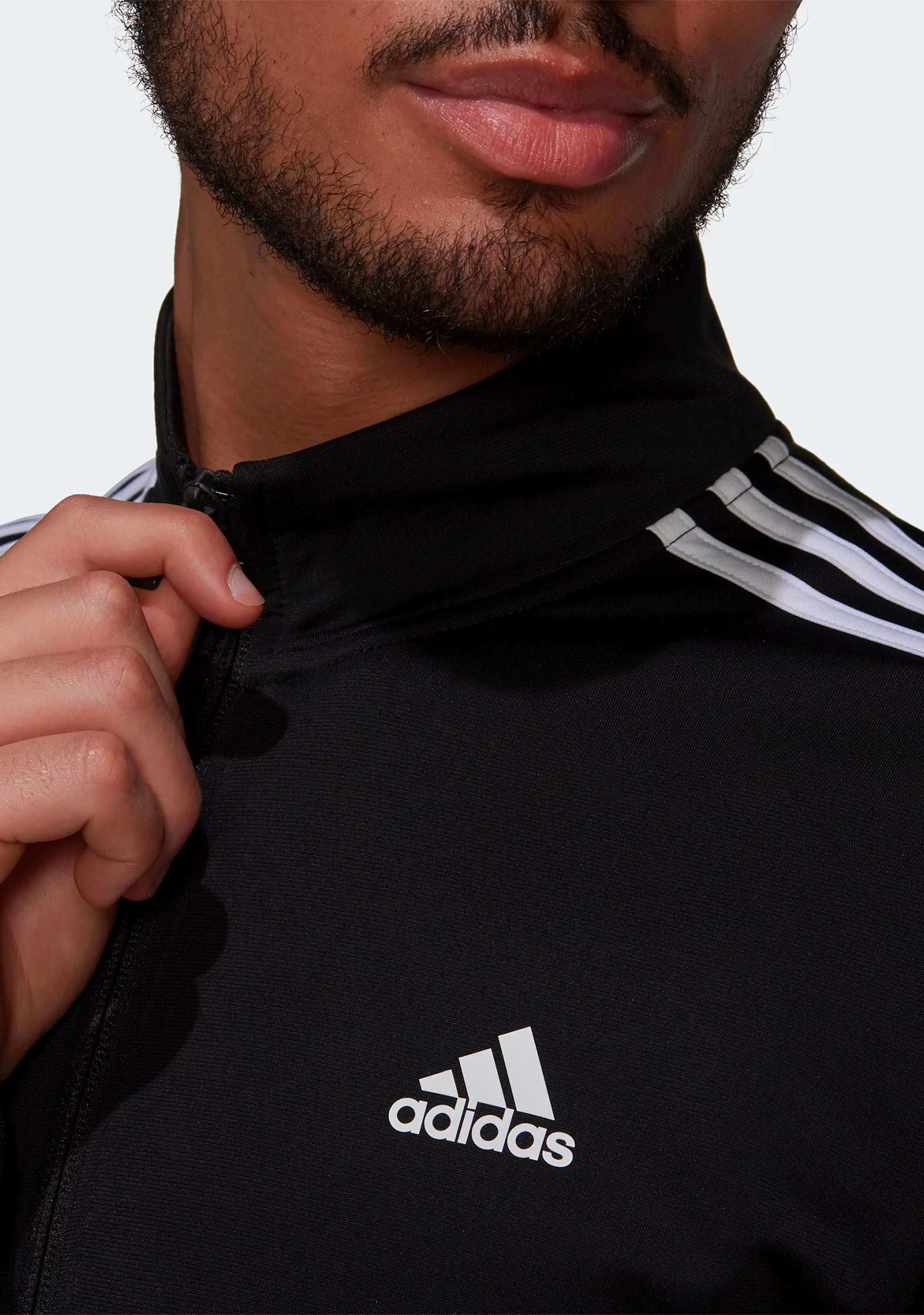 Adidas Men's Warm Up Tricot Jacket - Black | Lightweight Running Jacket for Training & Gym | Perfect for Jogging, Workouts & Outdoor Sports