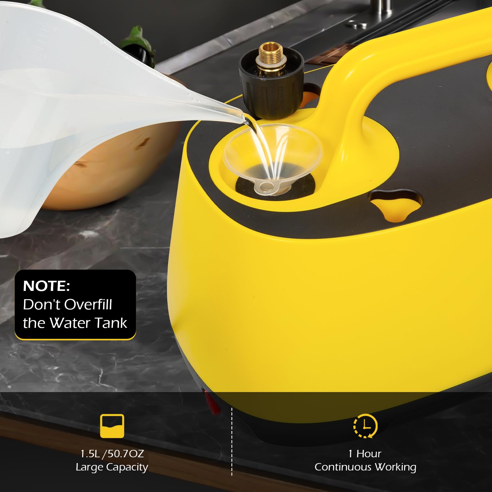 Dyna-Living 1500W High-Pressure Steam Cleaner with 1.5L Water Tank - Multi-Surface Floor & Car Steam Cleaner for Home, Auto Detailing & Deep Cleaning | Portable Steamer for Carpets, Upholstery, Tiles & Vehicle Interiors