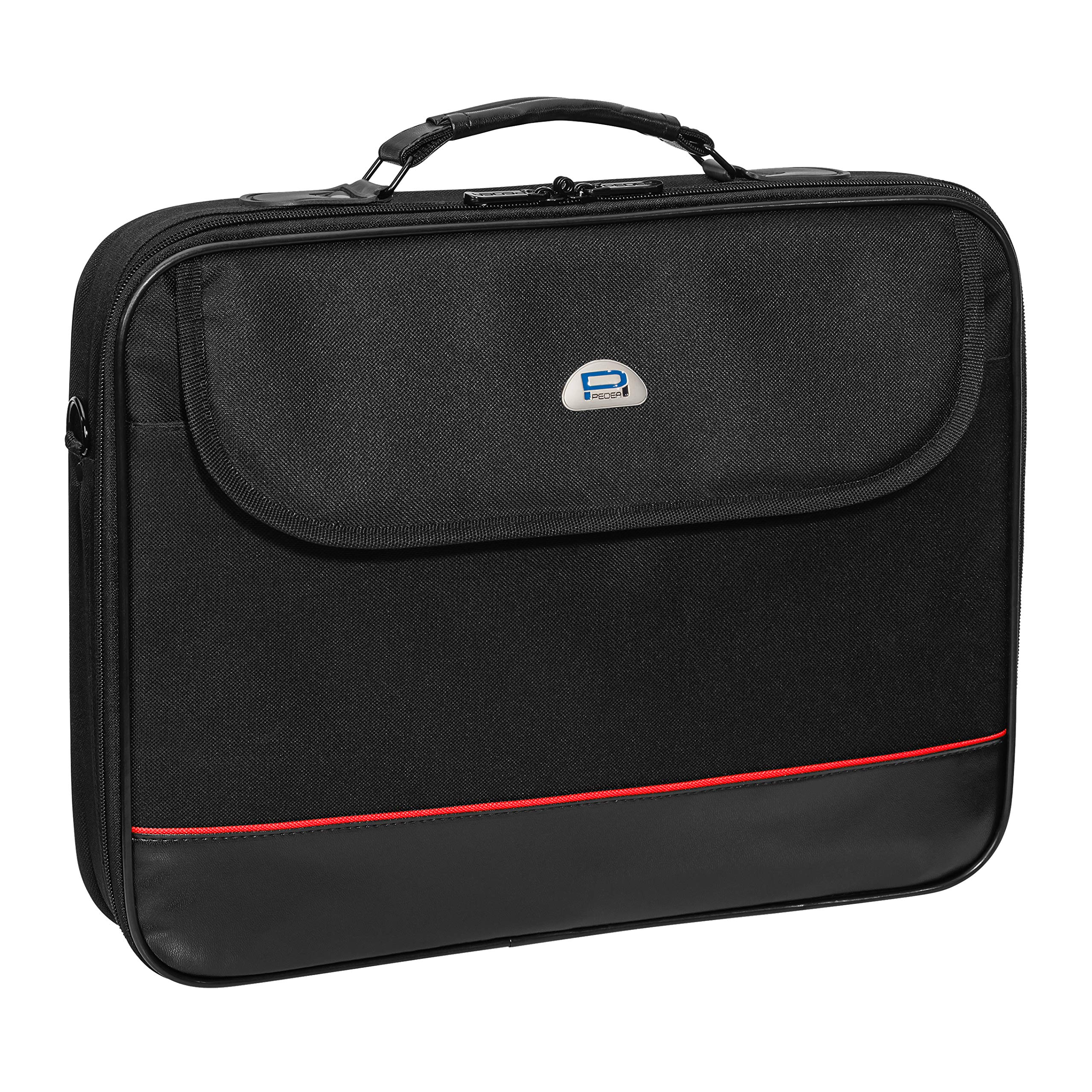 PEDEA Trendline Laptop Bag for 18.4 Inch Notebooks (46.7cm) - Black Shoulder Bag with Adjustable Strap & Security Lock - Perfect for Business Travel, Work Commute & College Students