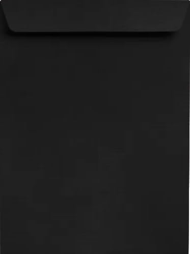 Premium 10 x 13 Open End Envelopes - Self-Sealing Black Linen Textured (80lb, Pack of 250) for Business Mailing, Wedding Invitations & Office Correspondence