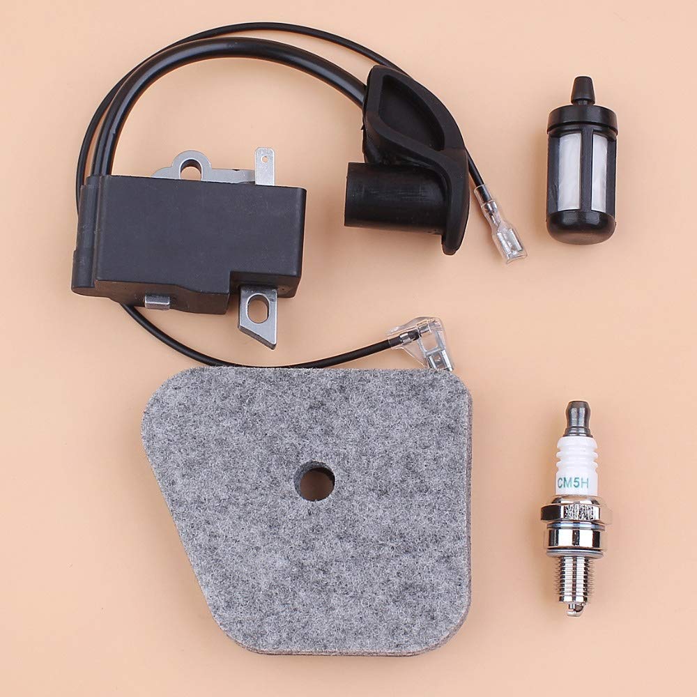 STIHL FS90 FS100 FS110 FS130R KM90 HL95 HL100 HT100 HT101 Trimmer Ignition Coil Air Filter Spark Plug Replacement Parts - Compatible with Lawn Care, Landscaping & Garden Maintenance Equipment