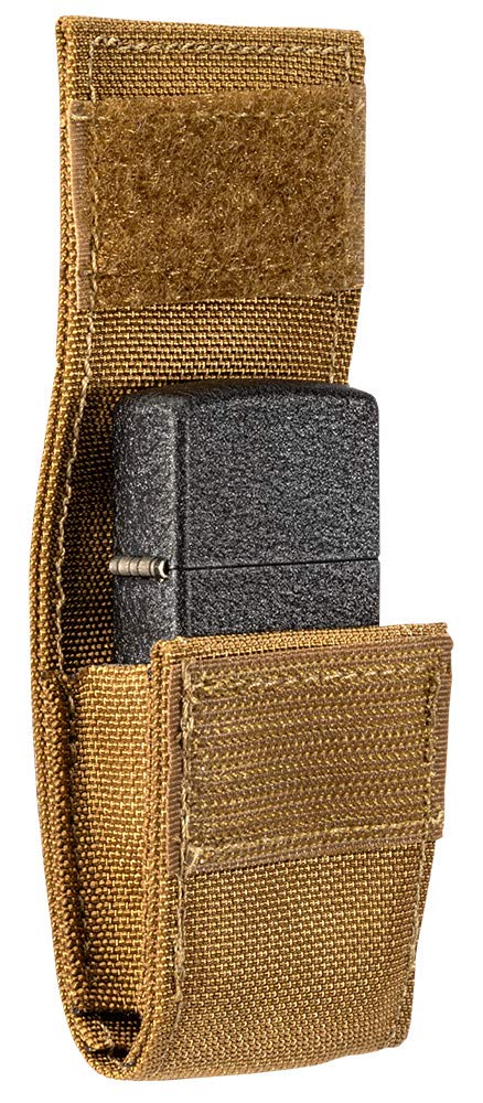 Zippo Coyote Tactical Pouch & Black Crackle Windproof Lighter Set - Perfect for Outdoor Adventures, Camping, Hiking & Survival Gear