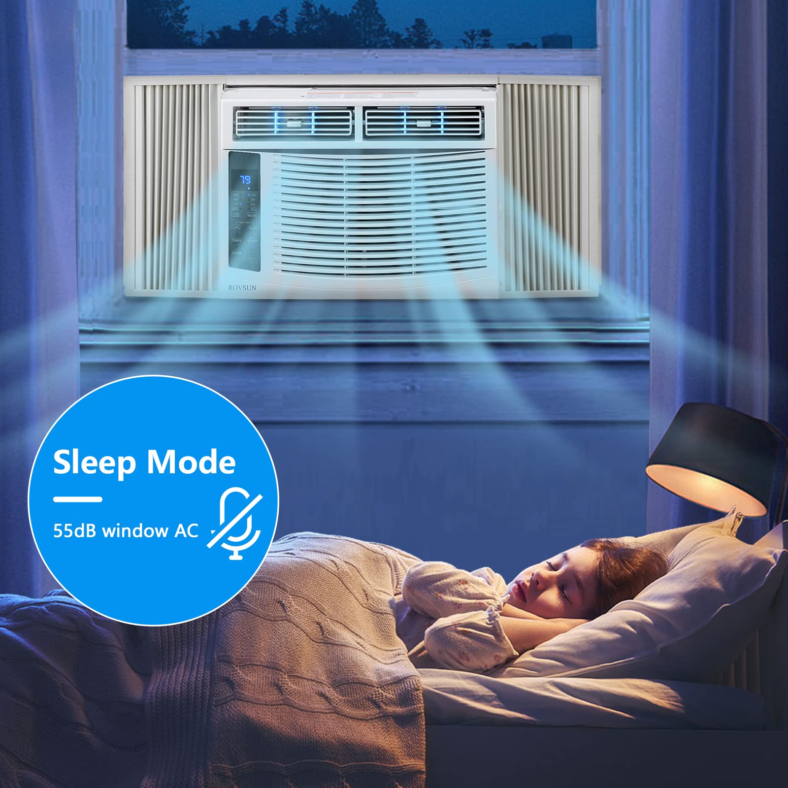 Bonnlo 6000 BTU Smart WiFi Window Air Conditioner - Energy Efficient Cooling for Rooms Up to 250 Sq.Ft - Remote Control & Timer - 115V White - Perfect for Bedrooms, Home Offices & Small Apartments