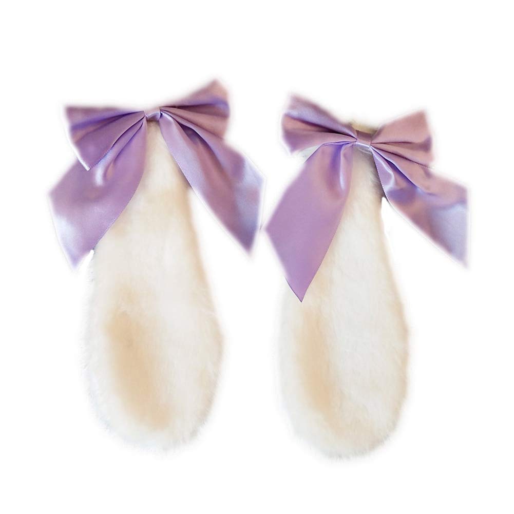 Cute Cartoon Animal Furry Ears Hair Clips - Rabbit Purple Halloween Costume Accessories for Women & Men, Birthday Party Cosplay, Anime Theme Headwear for Costume Parties & Dress-Up