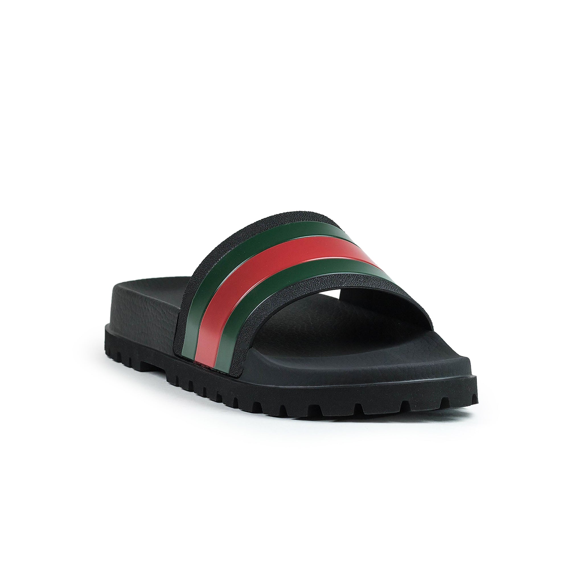Gucci Web Chunky Pool Slides for Men & Women - Black, Red, Green Color Options | Comfortable Summer Sandals for Beach, Pool & Vacation