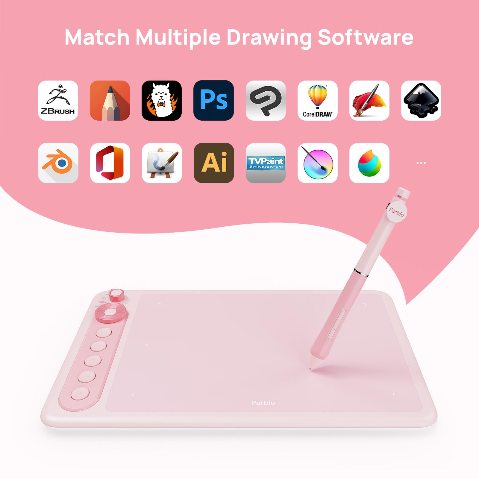 Parblo Intangbo X7 7.2x4.5 Inch Digital Drawing Tablet with Battery-Free Stylus, 6 Custom Shortcut Keys & Mode Switch - Graphic Tablet for Digital Art, Design, Online Teaching - Compatible with Windows, Mac, Android