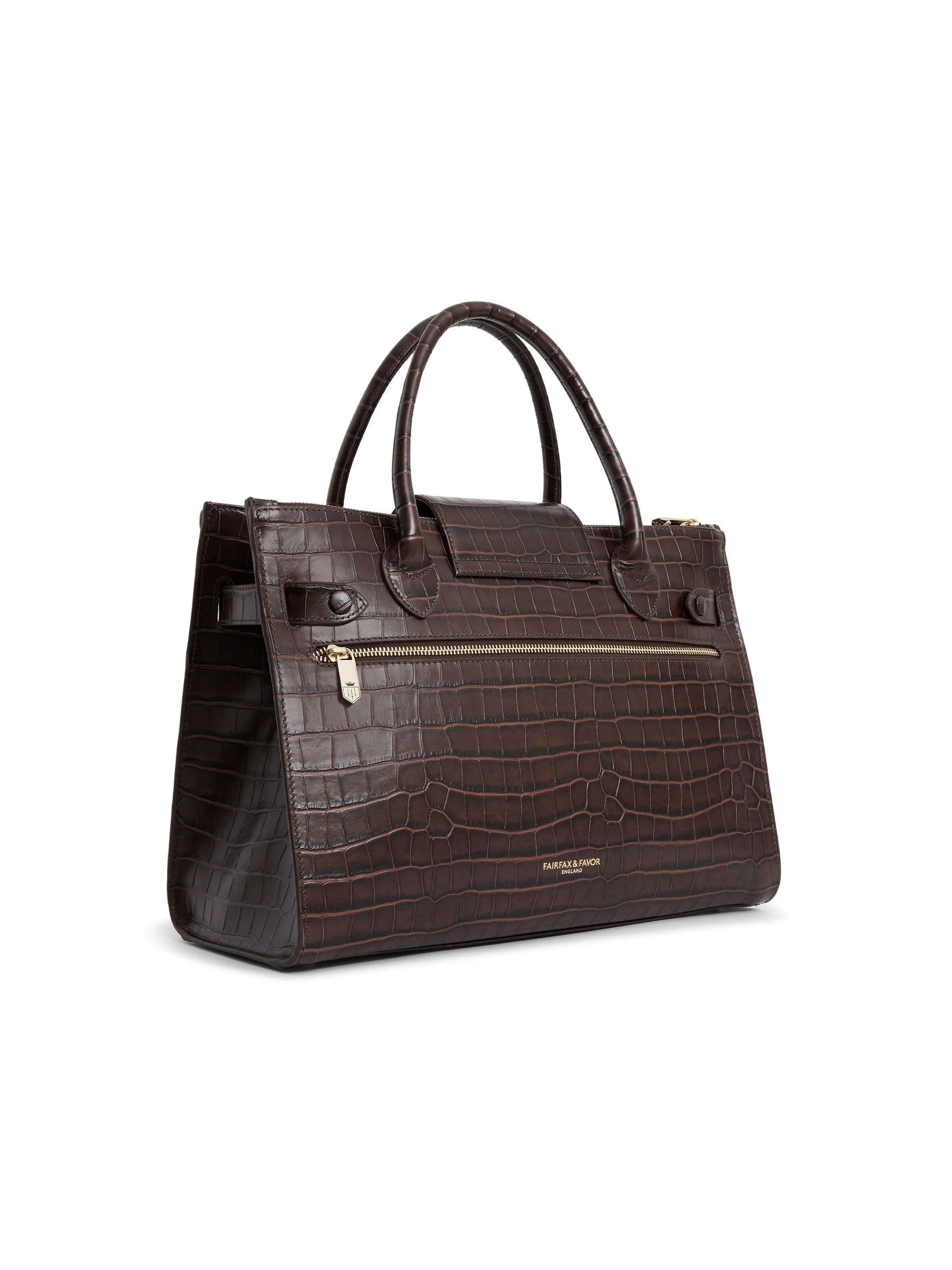 Premium Windsor Work Bag - Genuine Mahogany Crocodile Leather Briefcase for Professionals | Ideal for Office, Business Meetings & Corporate Gifting