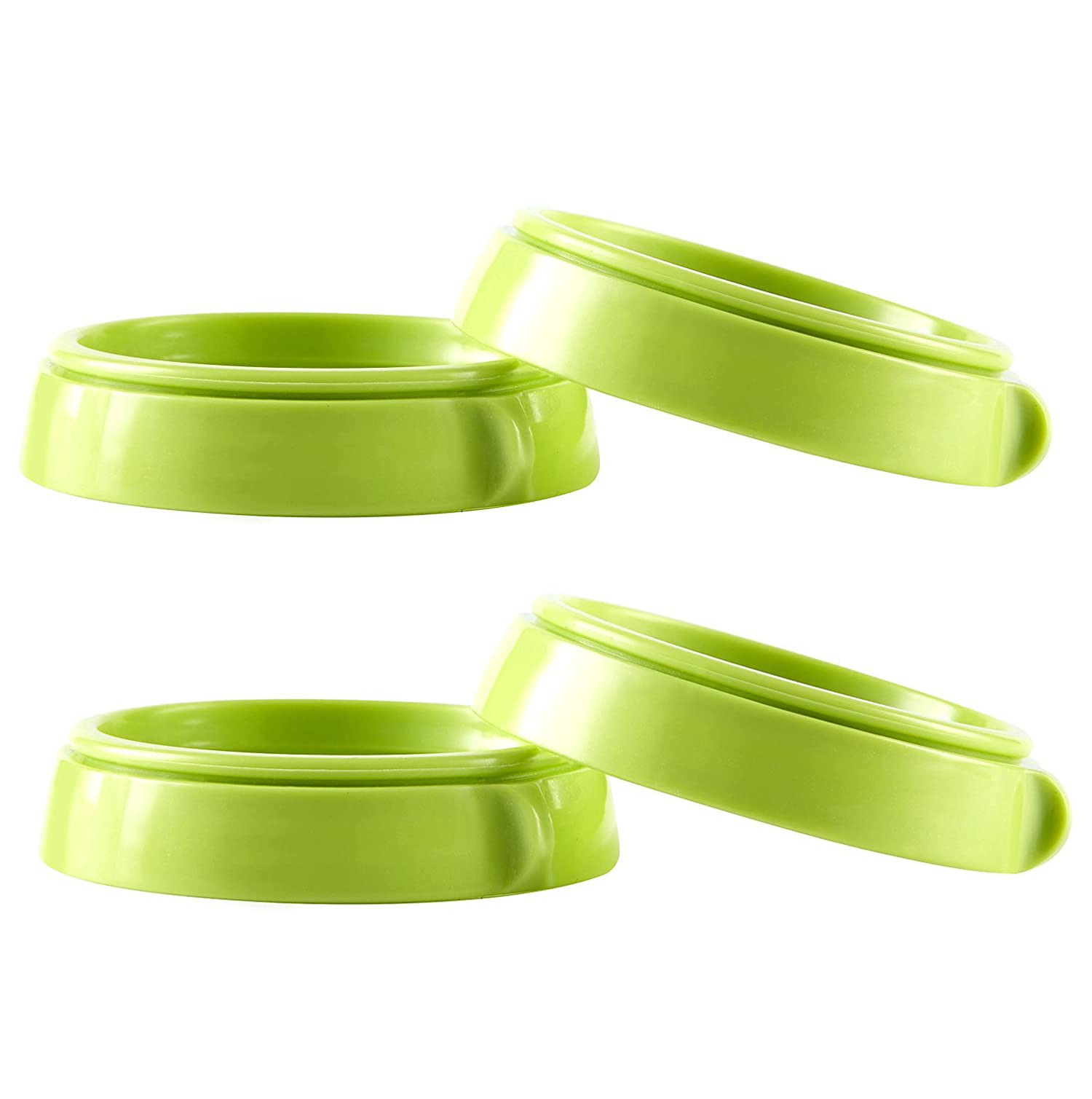 Comotomo Baby Bottle Collar Rings Replacement - 4 Pack Green Silicone Neck Rings for Comotomo Feeding Bottles | Perfect for Travel, Daycare & On-the-Go Feeding