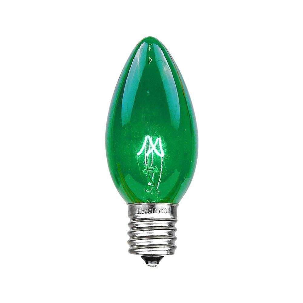 25 Pack Green C9/E17 Intermediate Base Christmas Lights - 7 Watt Incandescent Replacement Bulbs for Indoor/Outdoor Use - Perfect for Christmas Trees, Holiday Displays, and Festive Decorations