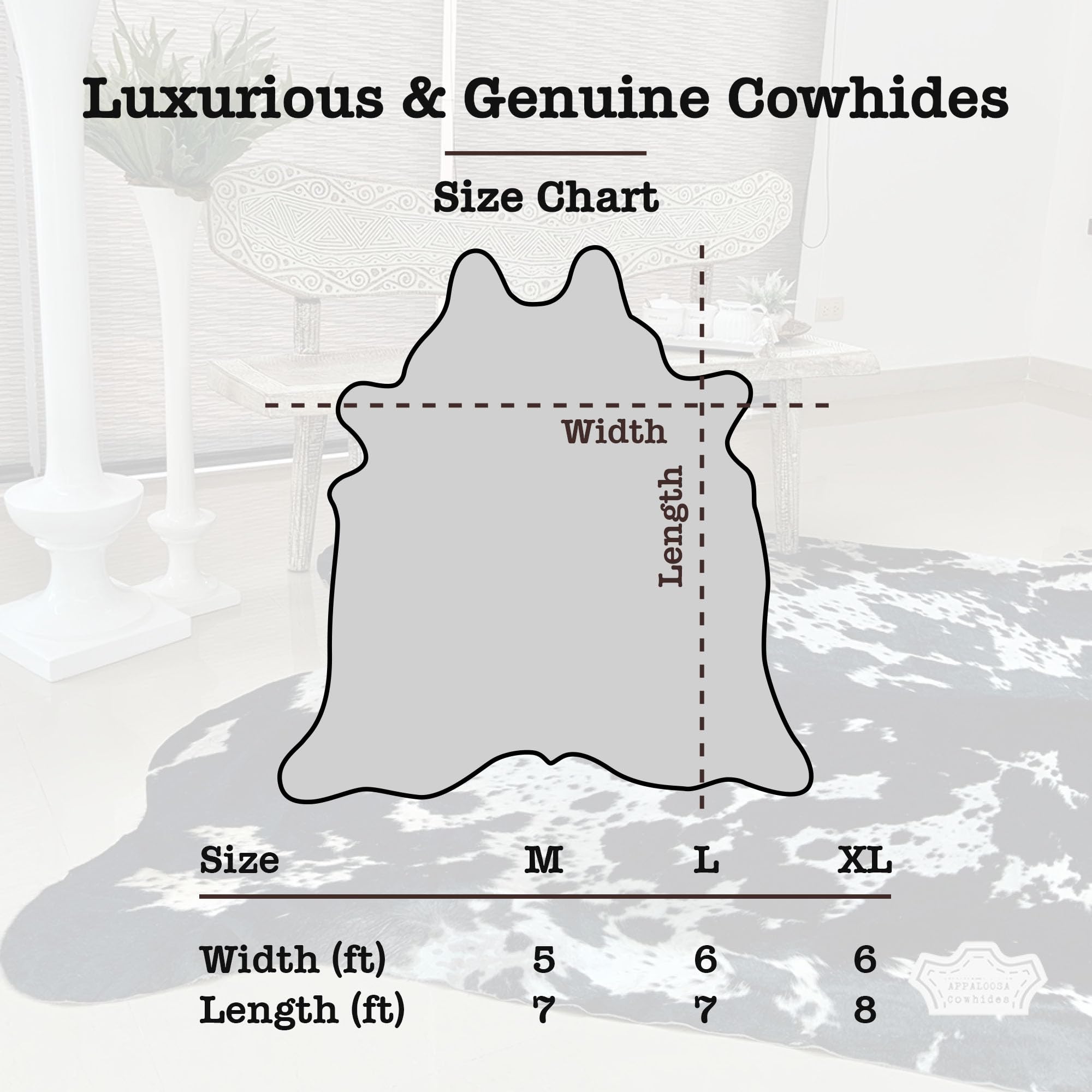 Authentic Black and White Cowhide Rug - Natural Cowhide Rug for Living Room & Bedroom Decor - Rustic Home Decor Rug - Chromatic Cowhide Collection - Perfect for Boho, Farmhouse, and Modern Interior Design Styles