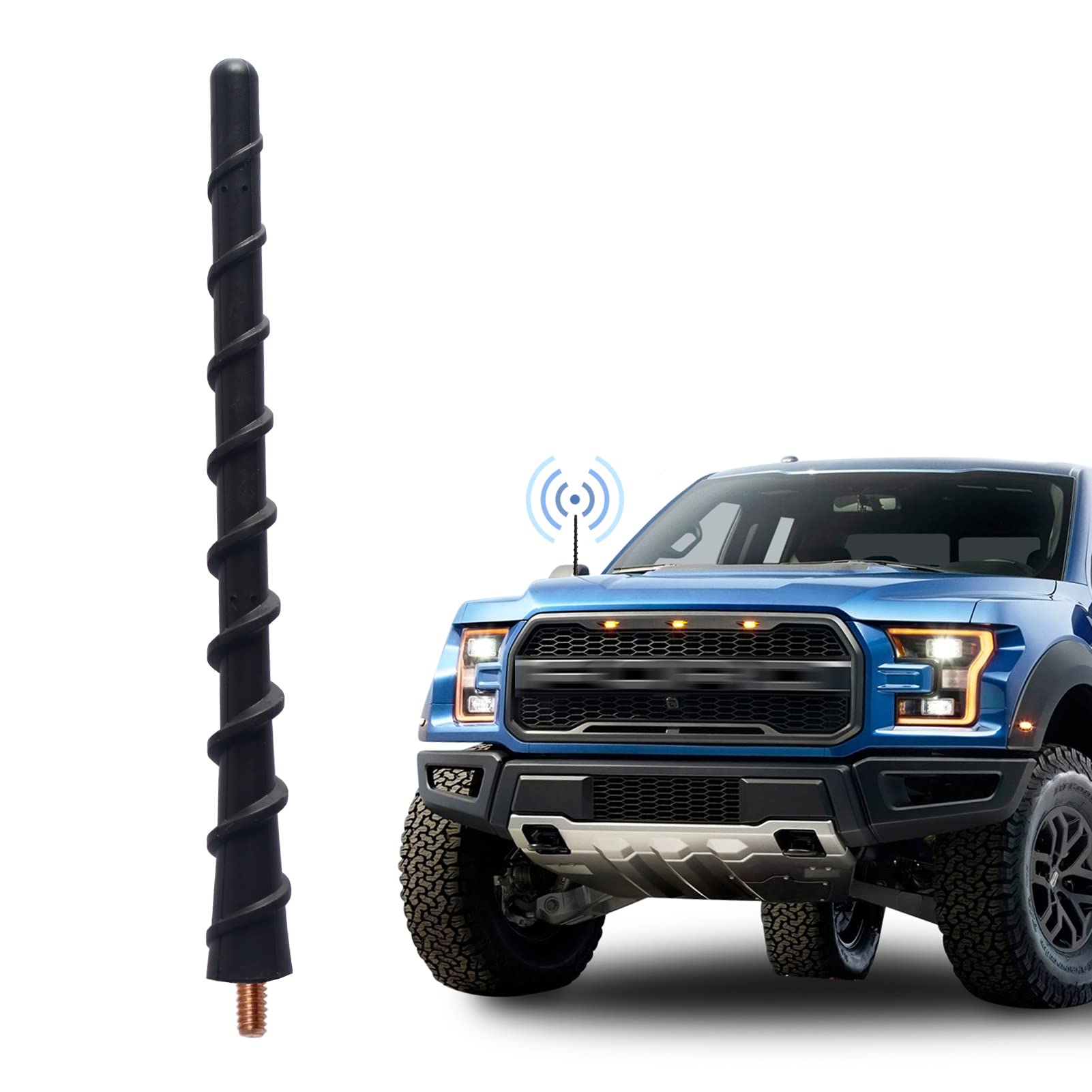 7 Inch Short Rubber Truck Antenna Compatible with Ford F-150 (2009-2025) & Bronco (2021-2025) - Improved Car Radio Reception Replacement Accessory | Perfect for Off-Roading & Daily Commuting