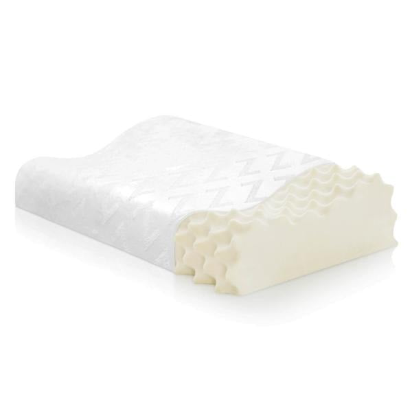 Malouf Convoluted Contour Latex Pillow for Neck Pain Relief - Orthopedic Support for Side, Back & Stomach Sleepers - Perfect for Home, Travel & Office Use