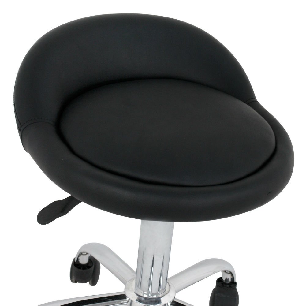 Adjustable Rolling Swivel Stool with Wheels - Black Salon Stool for Tattoo, Facial, Massage & Spa - Perfect for Beauty Salons, Tattoo Studios & Home Use
