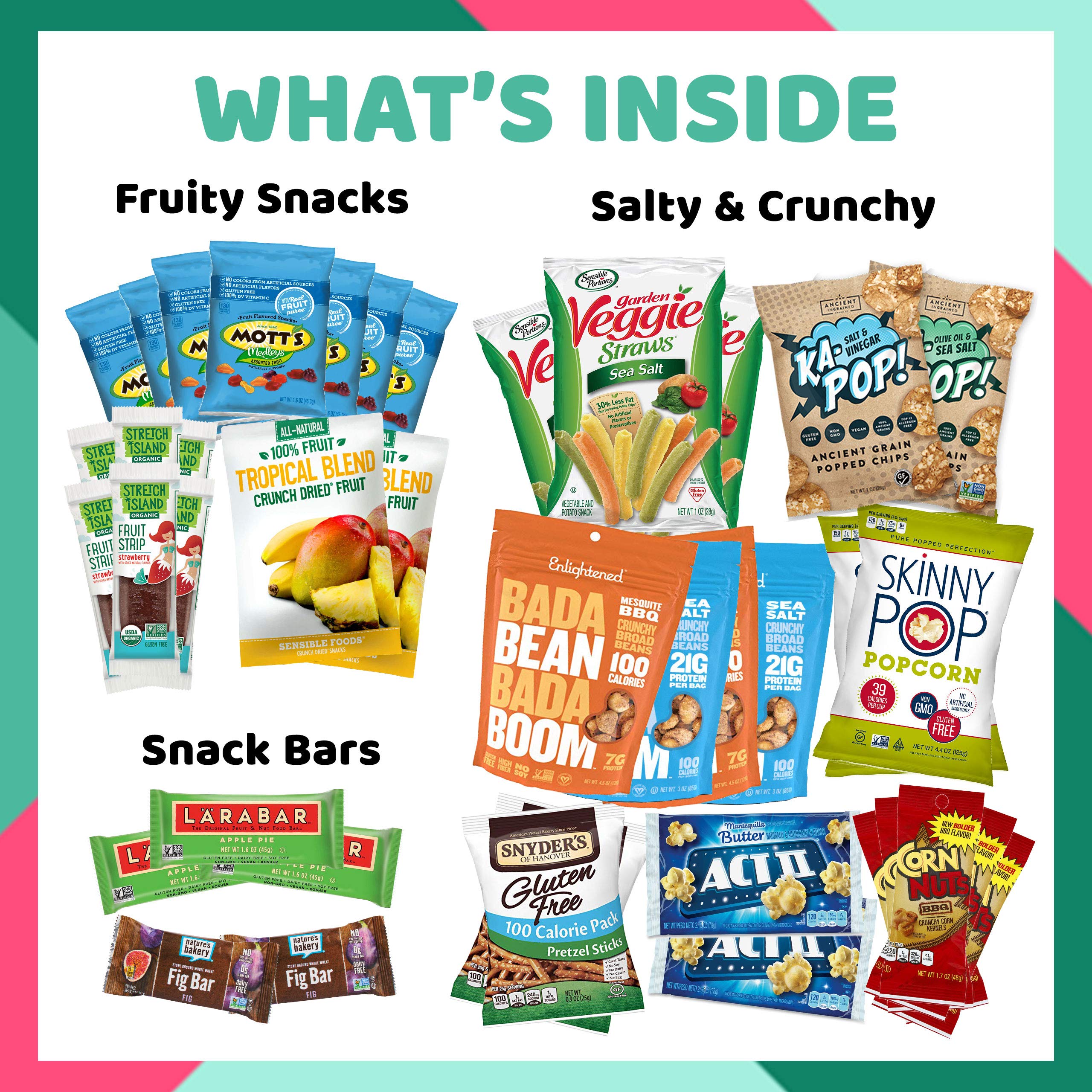 Gluten Free Healthy Snacks Variety Pack 40 Count - Low Carb Vegan Keto Paleo Organic Dairy Free Treats for Adults & Kids - Perfect for Office Snacks, School Lunches, Travel & Gift Giving