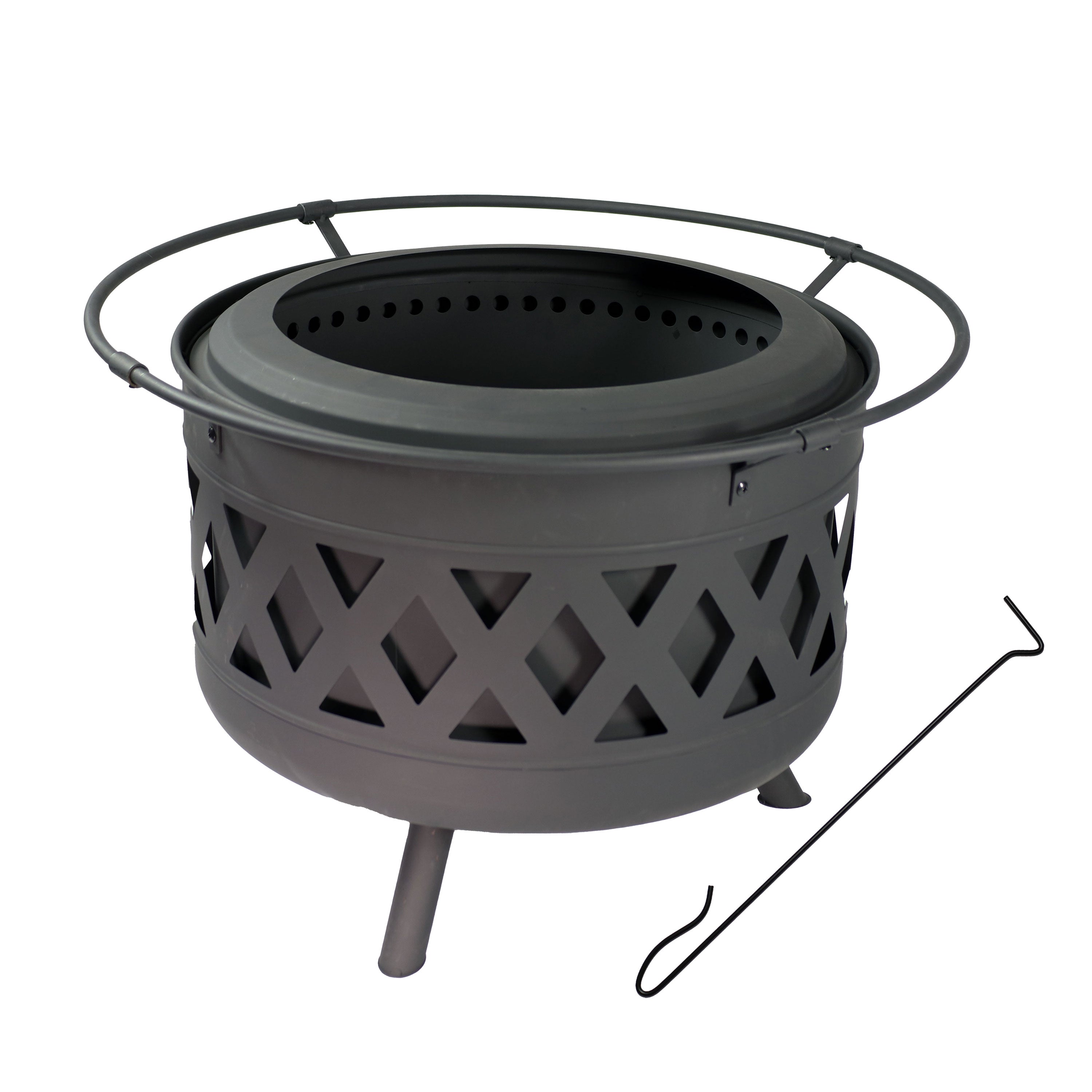 Sunnydaze Crossweave Outdoor Smokeless Fire Pit - 30 Inch Steel Wood Burning Fire Bowl for Backyard, Patio, Camping & Garden Gatherings