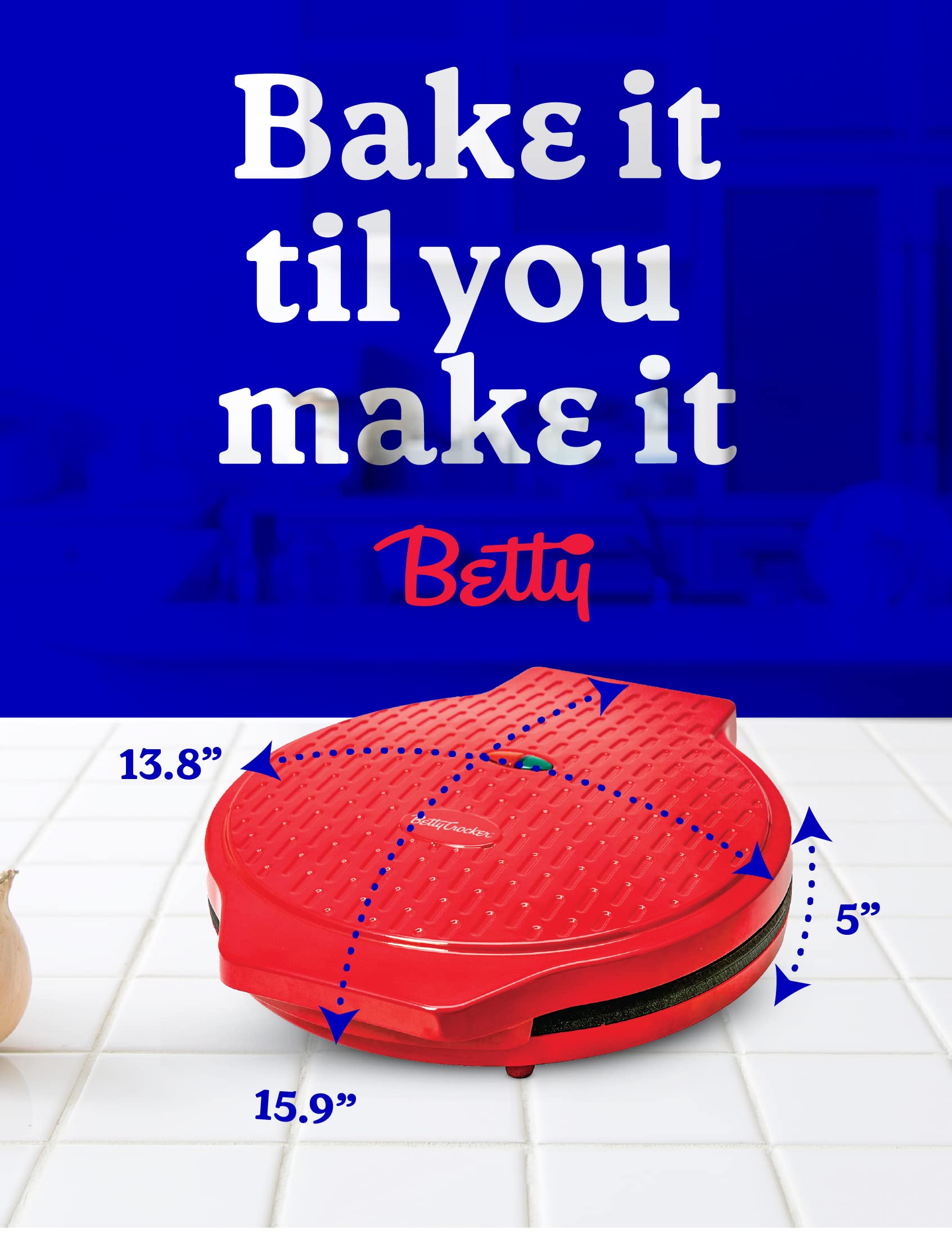 Betty Crocker BC-2958CR 1440-Watt Countertop Pizza Maker Machine - Perfect for Homemade Pizza, Family Dinners & Quick Meals at Home