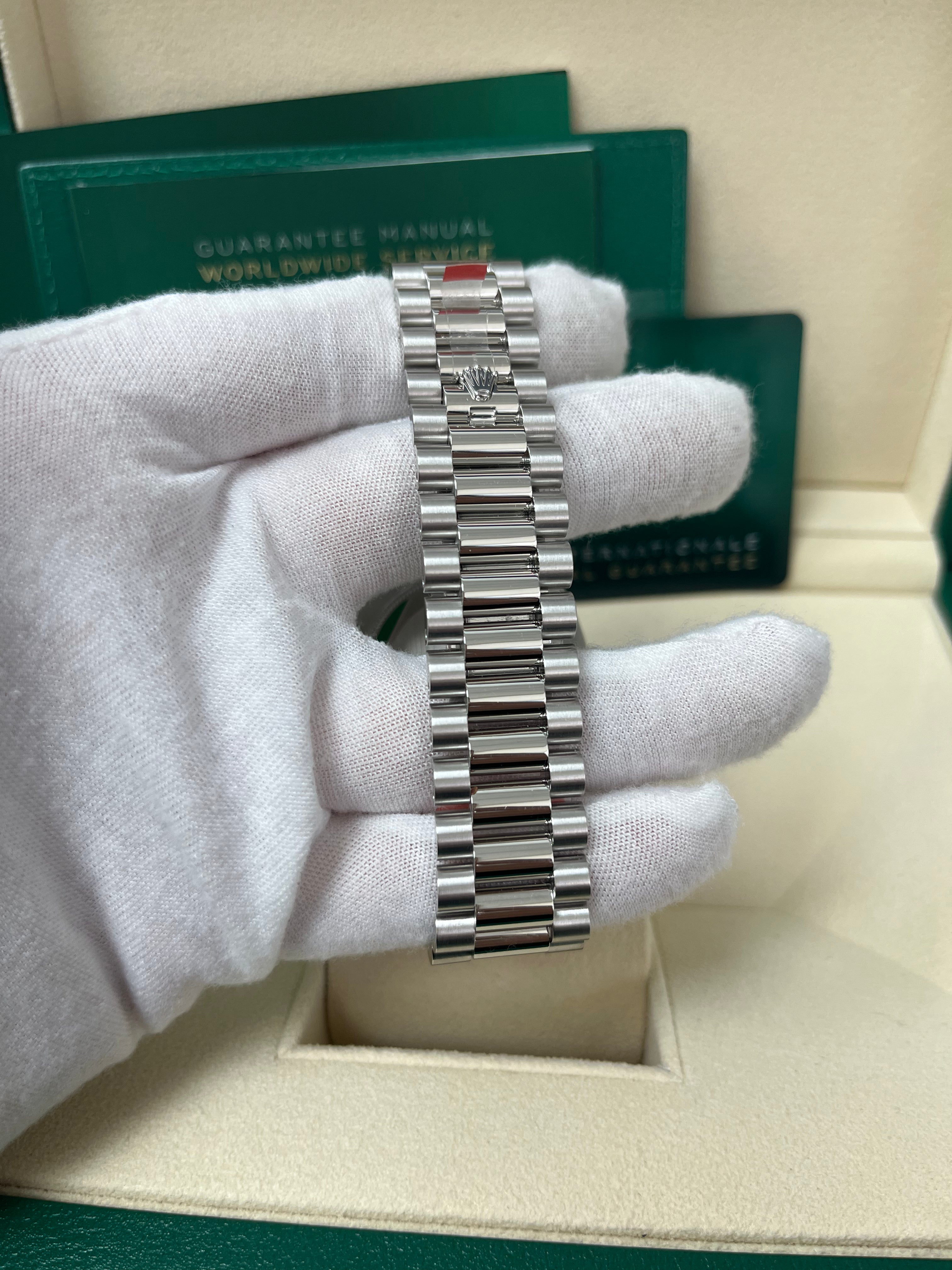 Rolex Day Date 40mm Platinum Watch with Grey Dial & Smooth Bezel - Ref.228206 | Luxury Dress Watch for Business & Formal Occasions