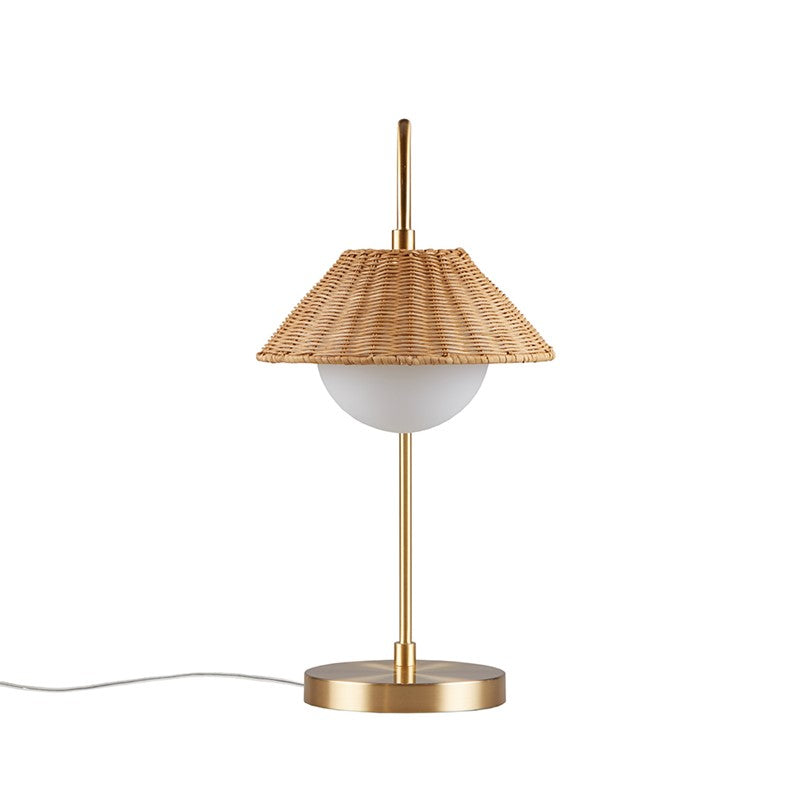 Laguna Rattan Weave Shade Table Lamp - Natural Woven Rattan Bedside Lamp for Bedroom, Living Room & Office - Warm Ambient Lighting Decor