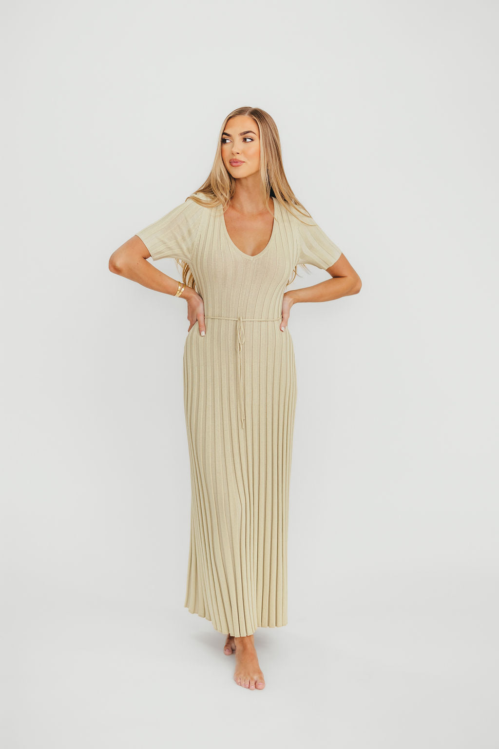 Oakley Ribbed Maxi Dress in Dusty Lime - Bump Friendly Maternity Dress for Pregnancy & Nursing | Perfect for Casual Outings, Baby Showers & Summer Events