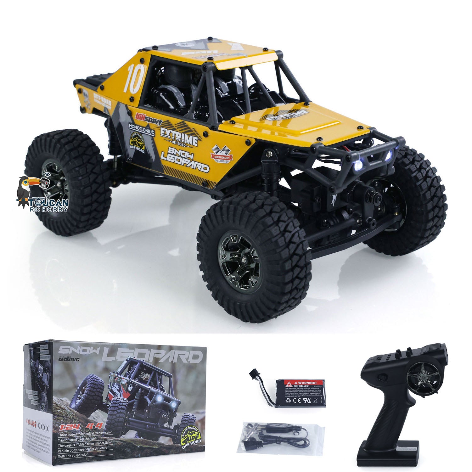 UdiRC UCX2405PRO 1/24 Scale 2.4GHz 4WD RC Rock Crawler with Brushless Motor & ESC - Ready-to-Run Off-Road Remote Control Car Toy for Adults & Kids - Perfect for Indoor Crawling, Backyard Adventures & RC Racing