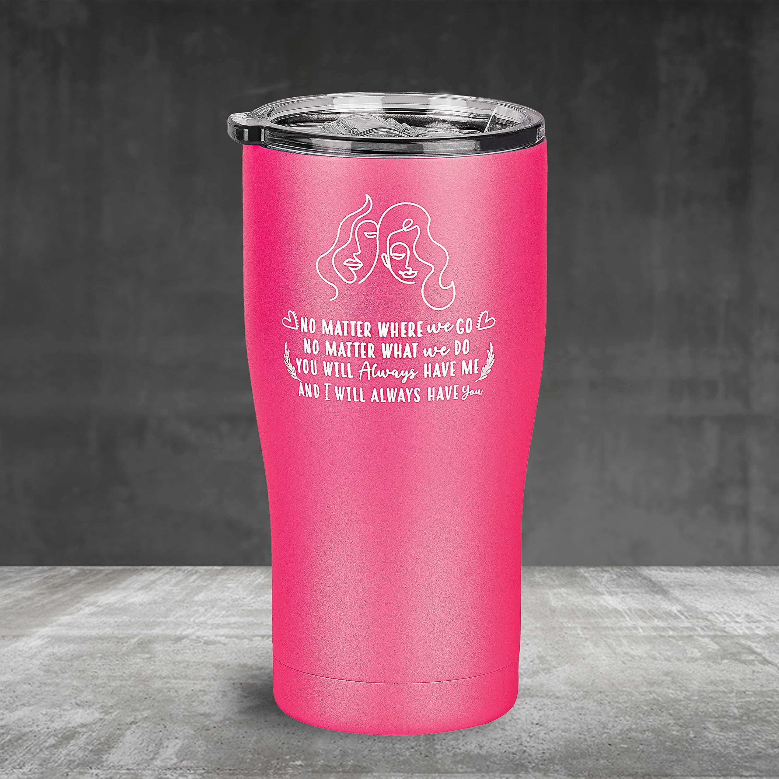 Best Friend Gift for Women - 20 oz Stainless Steel Travel Tumbler Mug - Unique Birthday Gifts for Sister, Bestie, Twin Sister, Soul Sister - Insulated Cup for Coffee, Tea & Cold Drinks - Perfect for Office, Gym & Travel (Pink, 20 oz)