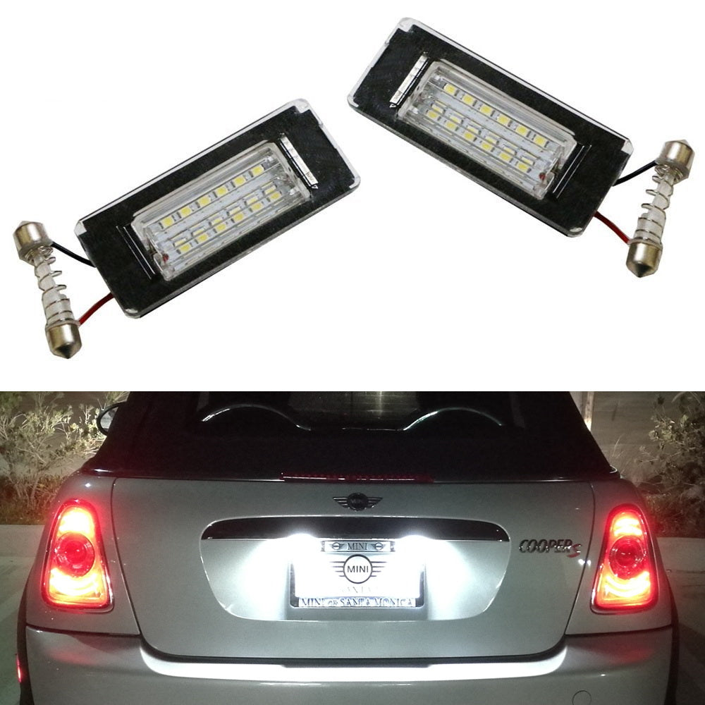 Direct Fit White LED License Plate Lights for MINI Cooper R56 R57 R58 R59 - Bright & Durable Replacement Bulbs for Enhanced Night Visibility & Style Upgrade