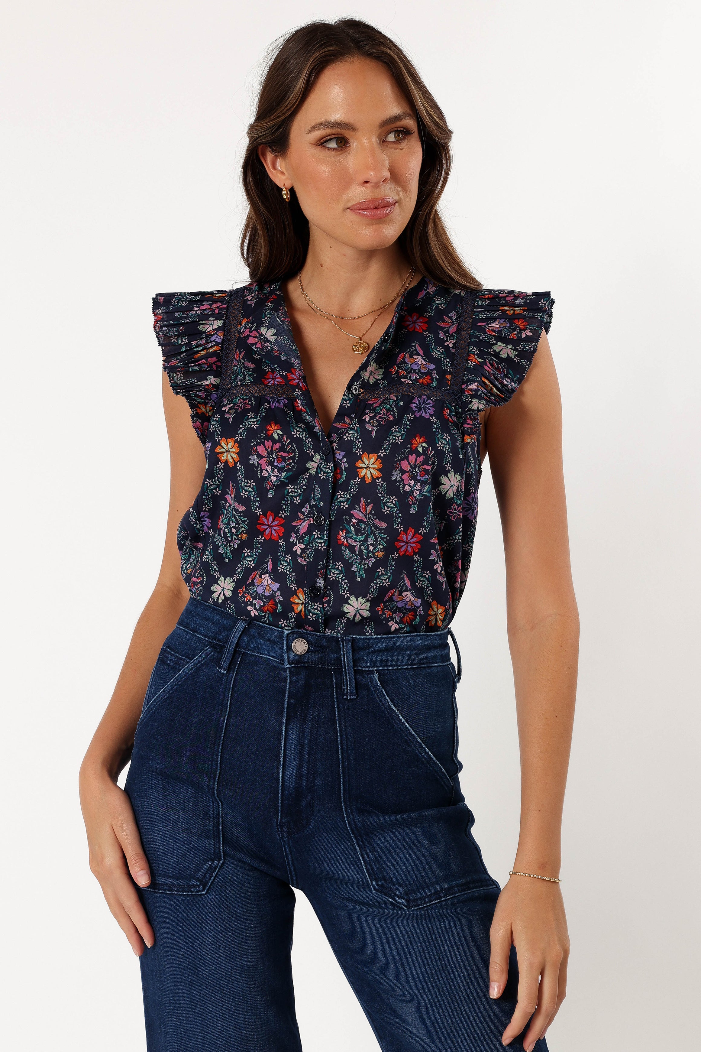 Joelle Women's Navy Blue Casual Top - Comfortable & Stylish Blouse for Everyday Wear, Work, and Outings