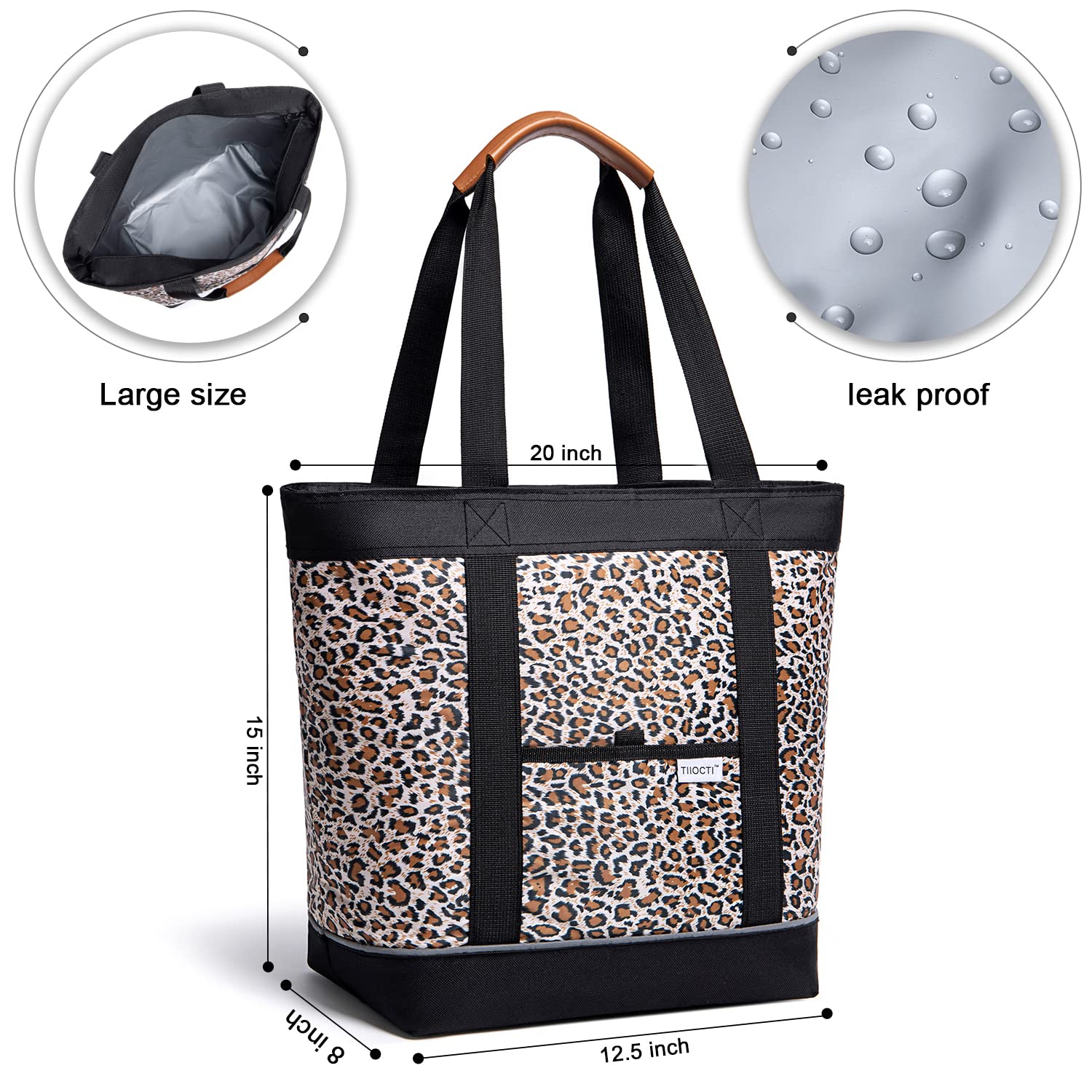 Insulated Cooler Bag - Large Leak-Proof Reusable Grocery Tote for Women & Men | Keep Food, Drinks & Breastmilk Cold or Hot | Perfect for Delivery, Travel, Picnics & Beach Outings | BPA-Free & Eco-Friendly