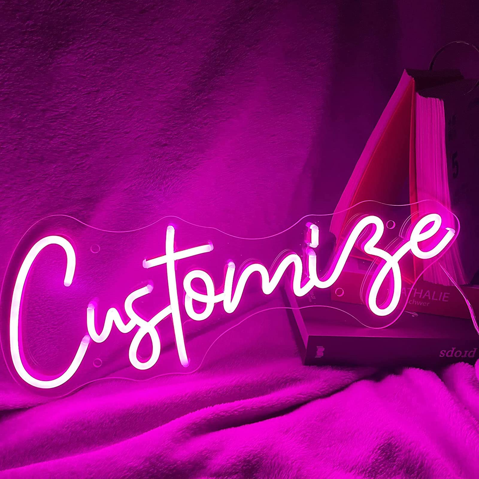 Custom Neon Sign Personalized LED Wall Decor - Home, Bedroom, Office, Indoor & Outdoor Light - Perfect for Parties, Birthdays, Gifts for Girls & Boys (12'', 1 Line Text) - Create Stunning Ambiance for Weddings, Bars, Restaurants & Retail Stores