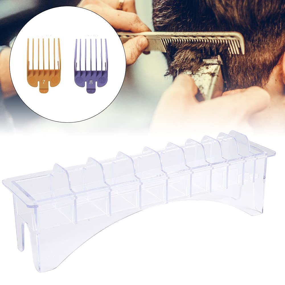 ANGGREK Hair Clipper Guard Holder & Storage Box - 10-Piece Clipper Comb Organizer with Positioning Caliper - Perfect for Barbershops & Home Hair Cutting Kits