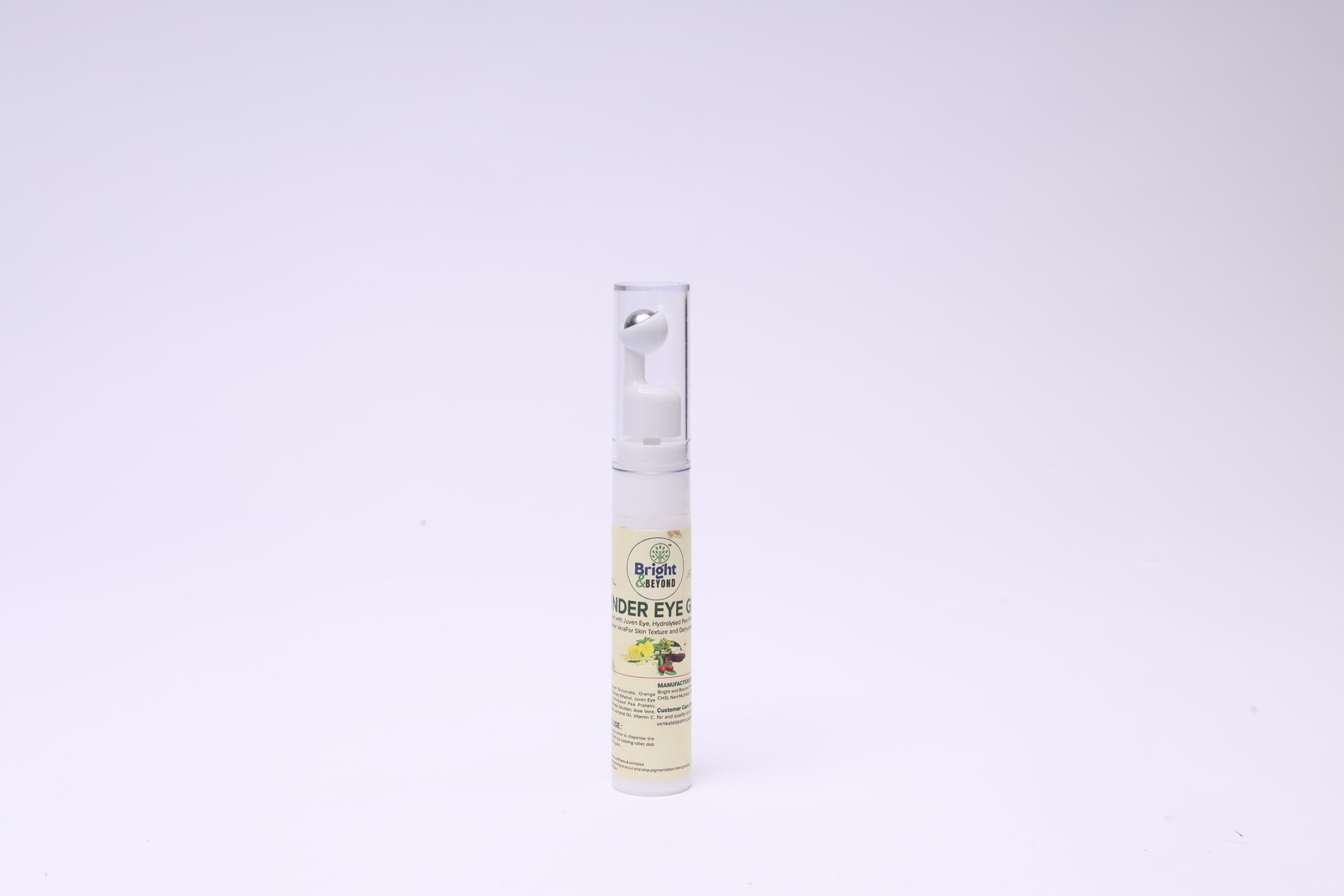 Bright & Beyond Under Eye Cream Gel for Dark Circles, Puffiness & Fine Lines - Vitamin E Enriched with Cooling Massage Applicator (15ml) | Reduce Eye Bags & Wrinkles for Brighter, Youthful Look | Perfect for Morning & Night Skincare Routine