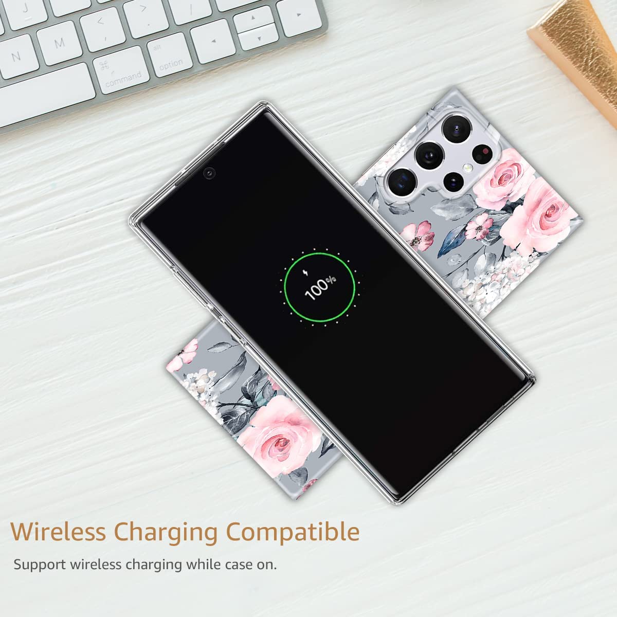 Samsung Galaxy S22 Ultra Case - Cute Flower Design Slim Fit Soft Silicone Phone Cover for Women & Girls | Perfect for Everyday Use, Work & School