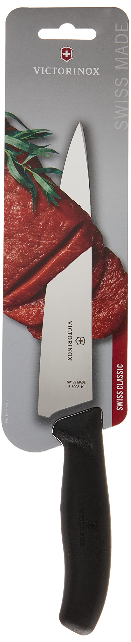 Victorinox 22cm Swiss Classic Carving Knife - High Carbon Stainless Steel Blade, Ergonomic Handle, Black - Perfect for Slicing Roasts, Carving Meats & Food Preparation - Professional Kitchen Knife for Chefs & Home Cooking