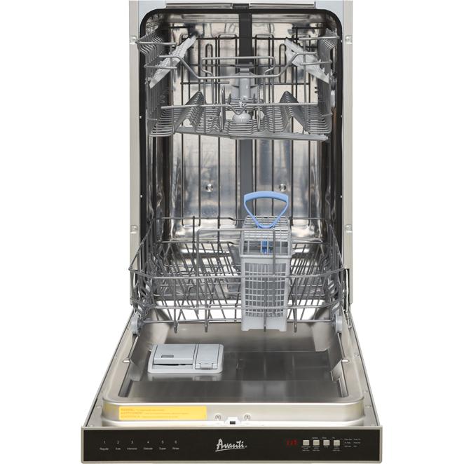 Avanti 18 Inch Built-In Dishwasher DWT18V3S - Compact & Energy Efficient for Small Kitchens, Apartments & RVs
