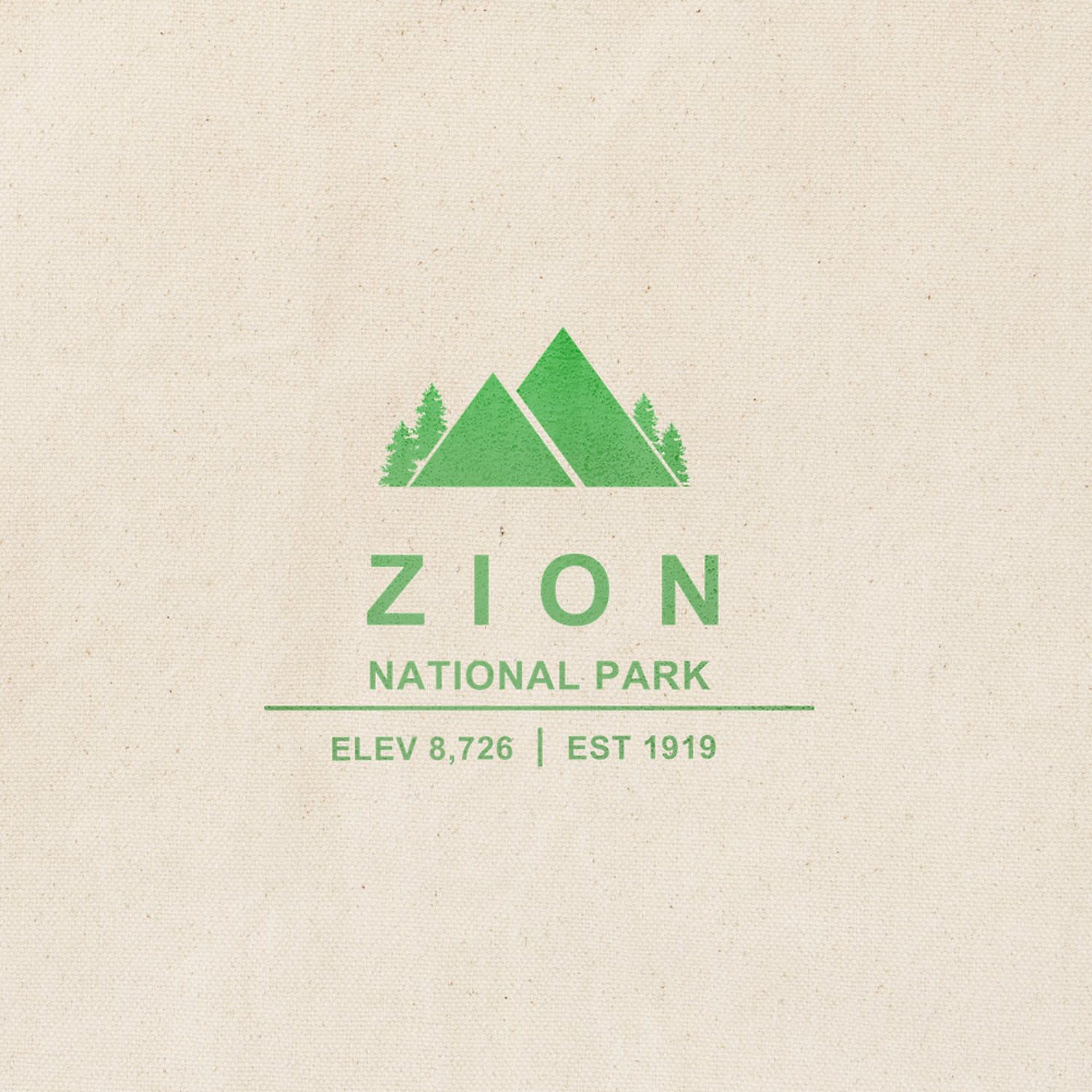 Zion National Park Utah Tote Bag - Natural Canvas Reusable Shopping Bag for Travel, Groceries & Beach